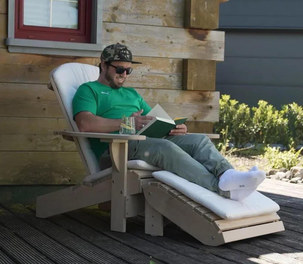 Repose-pieds Adirondack Comfort en bois de chêne massif kit tabouret de jardin table d'appoint