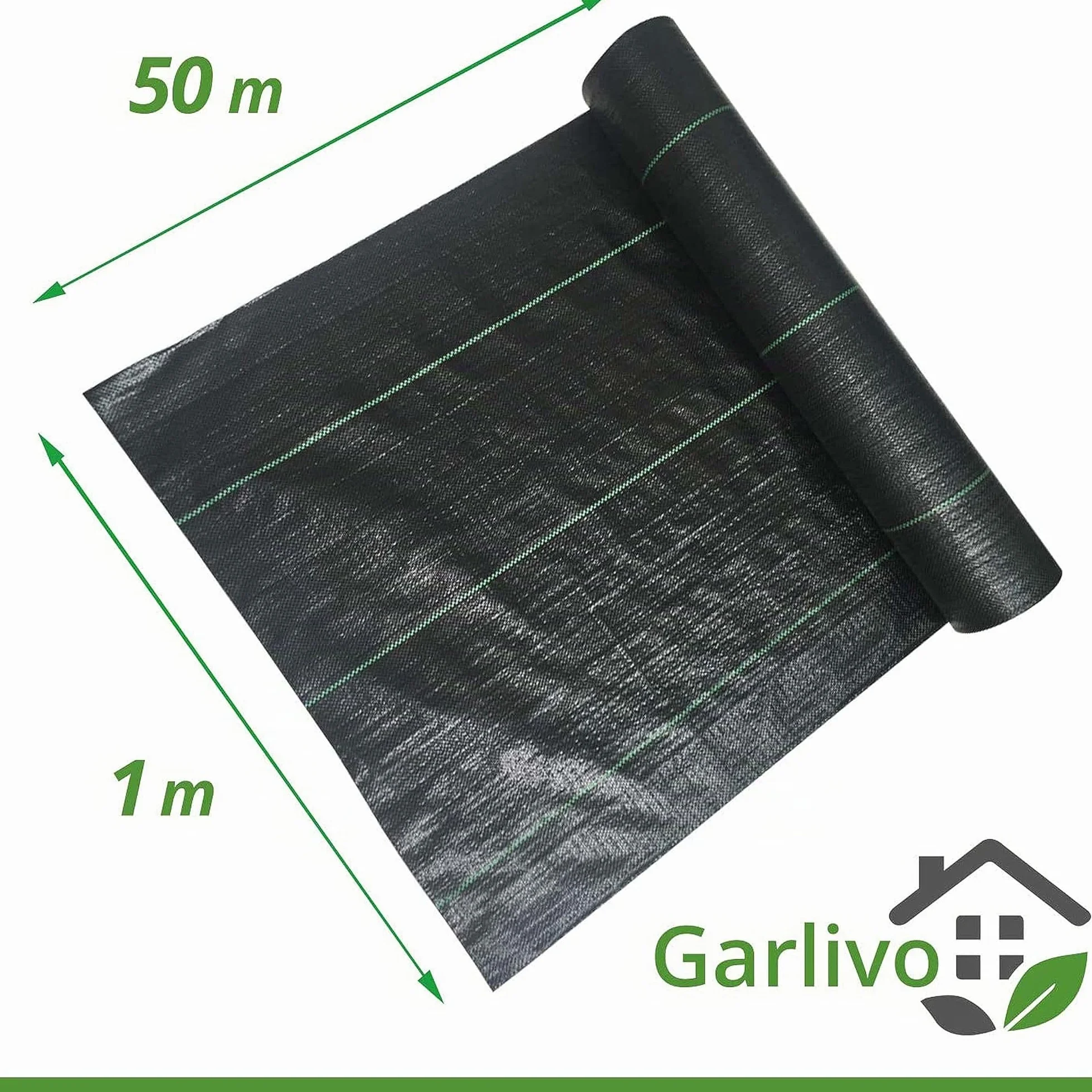 Toile Anti-Mauvaises Herbes 130 g/m perméable à l'eau 50 m² indéchirable Protection UV