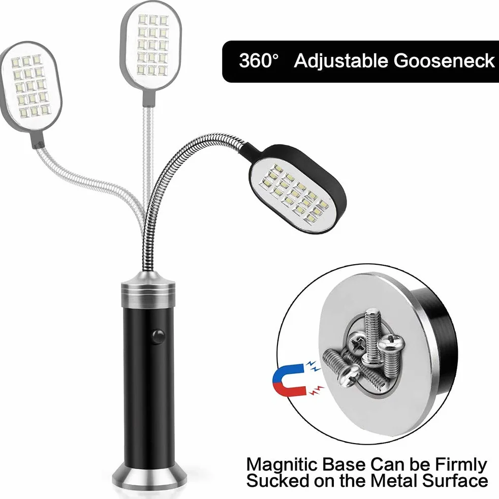 Lampe de Barbecue LED 15 LED Flexible Col de Cygne 360° avec Accessoires de Fumeur