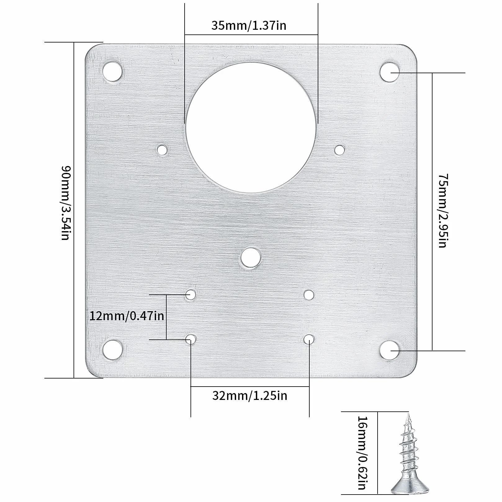 Lot de 4 supports de charnières inox avec trous, quincaillerie de placards pour cuisine et portes, charnières à plat, plaques de réparation 32 vis