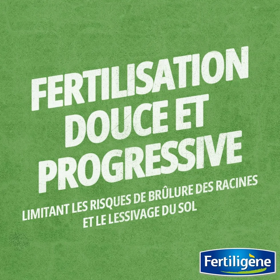 FERTILIGÈNE Naturen Engrais Gazon 100% Organique 2.5kg – Enrichi en Magnésium – Action 100 Jours