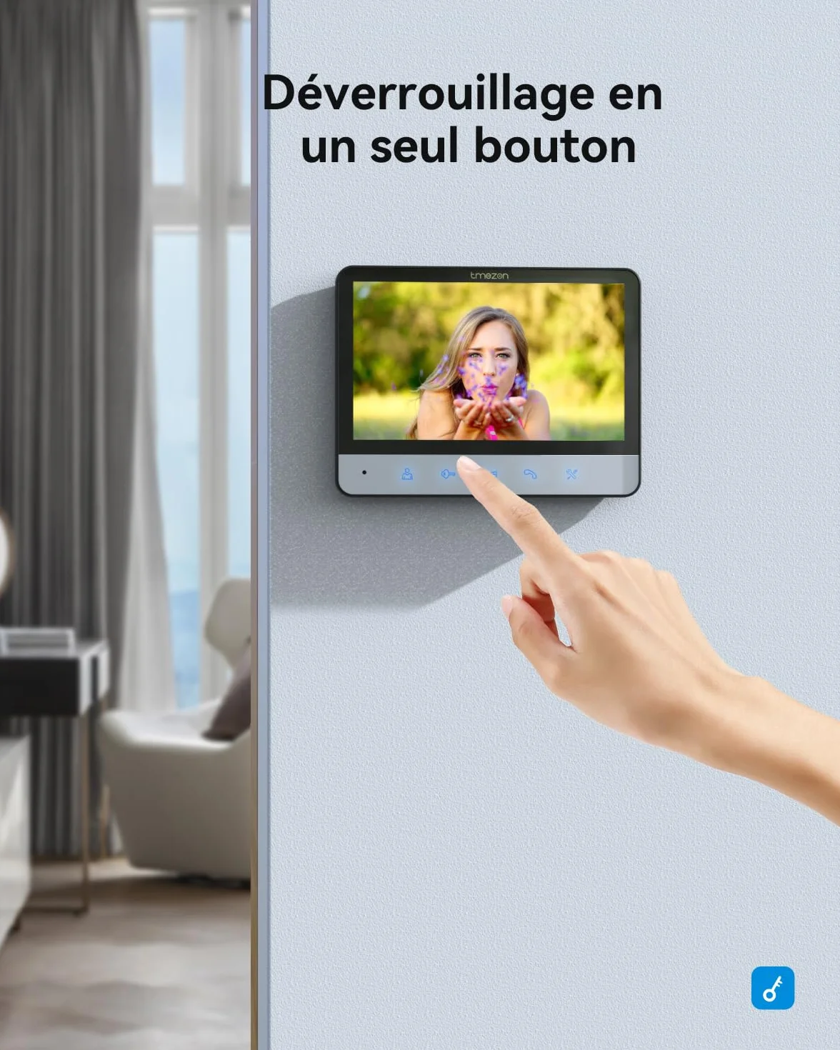 TMEZON Visiophone Connecté 4 Fils Kit Interphone Vidéo Filaire avec écran Couleur 7", Portier Vidéo V20