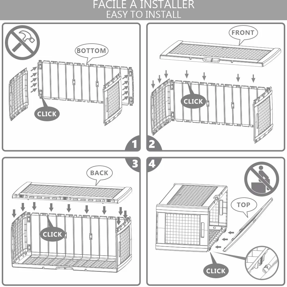 Coffre de Rangement Exterieur 310L PP 119 x 48 x 60 cm Anthracite Polyrotin Fabriqué en Europe