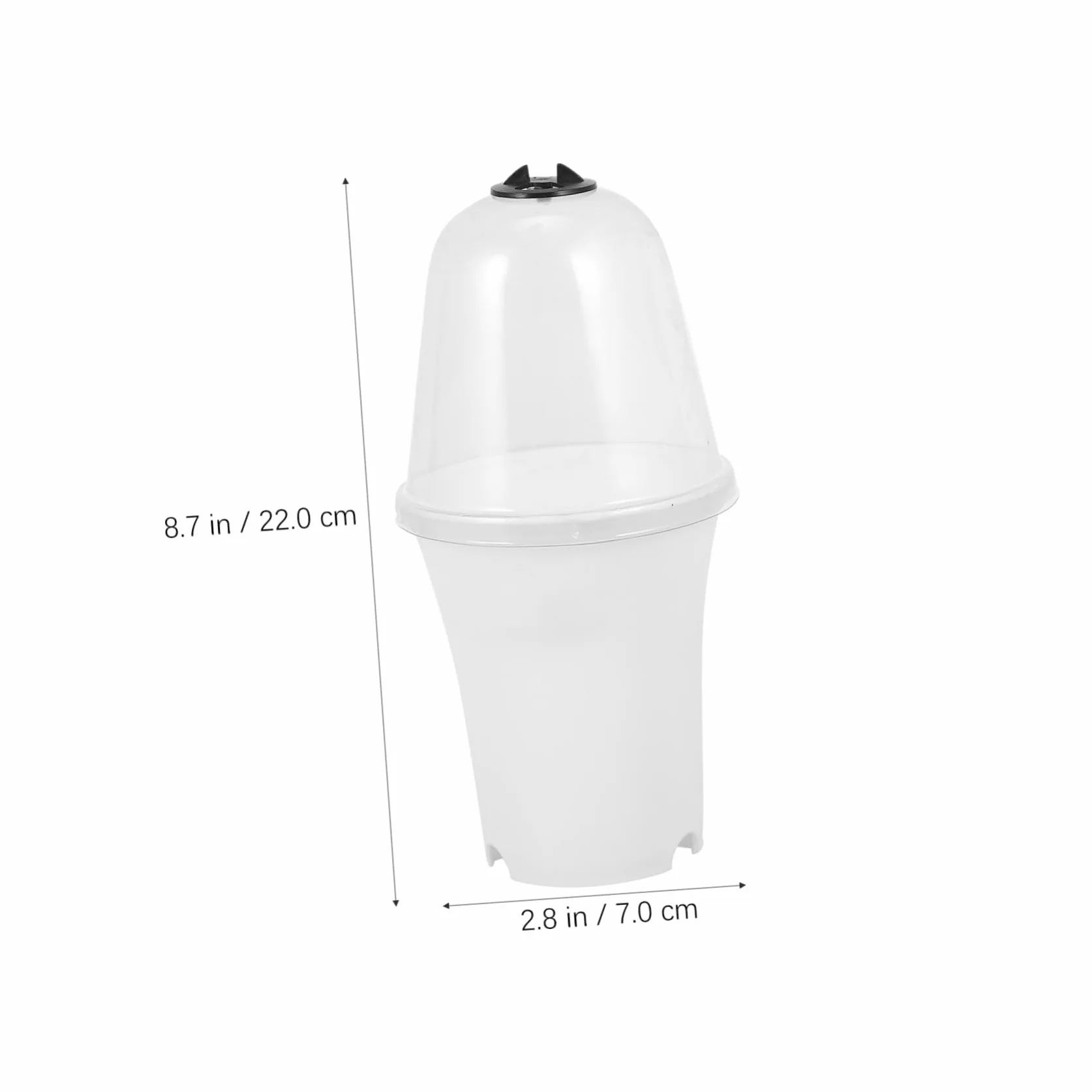 Lot de Pots de Fleurs Plastique avec Couvercle pour Plantes Succulentes Jardinière Intérieur Extérieur