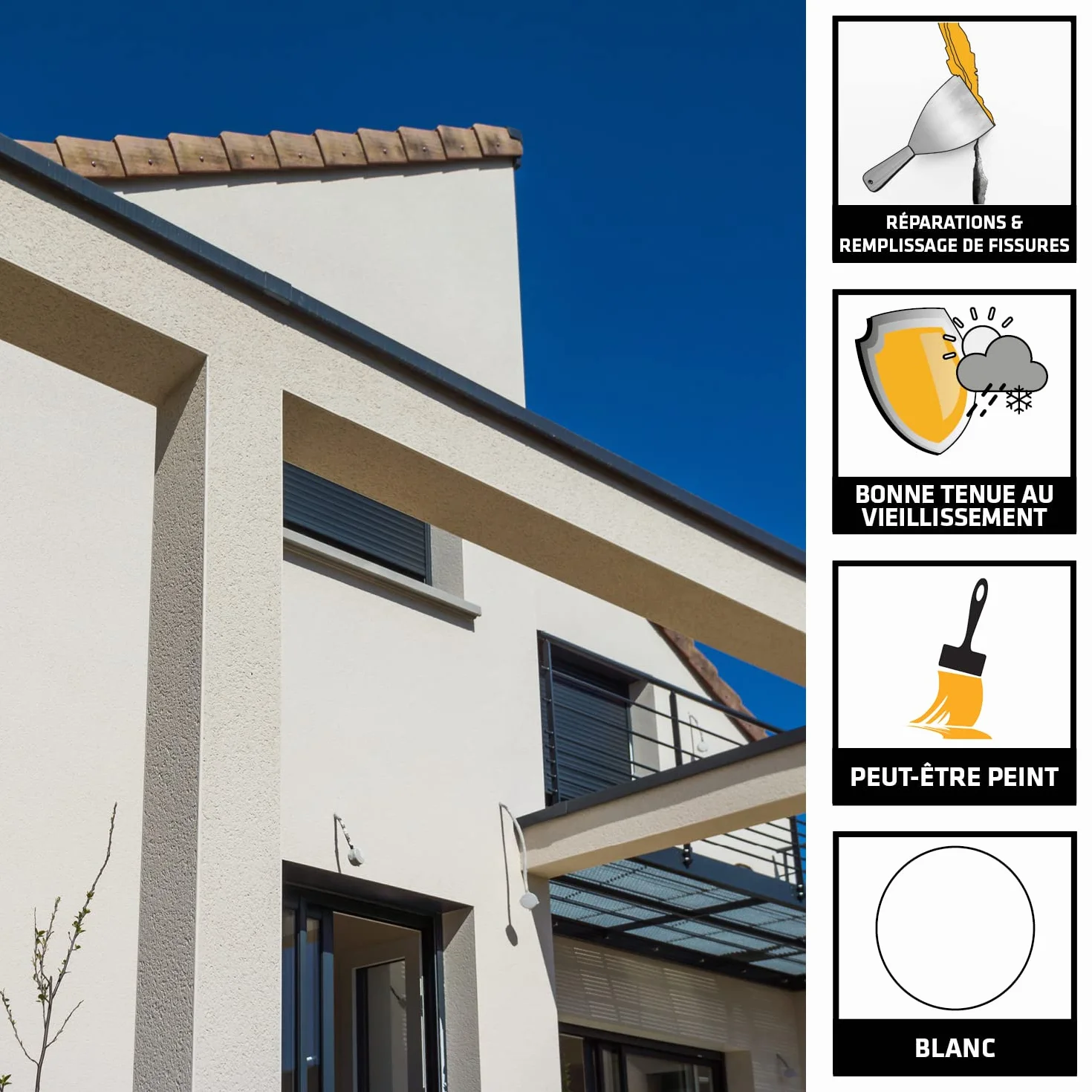 SIKA - Mastic granuleux - SikaSeal-186 Crépi blanc - Joints de raccordement et fissures - Façades extérieures - Effet crépi - Résistant aux UV - Multi-supports - 300 ml