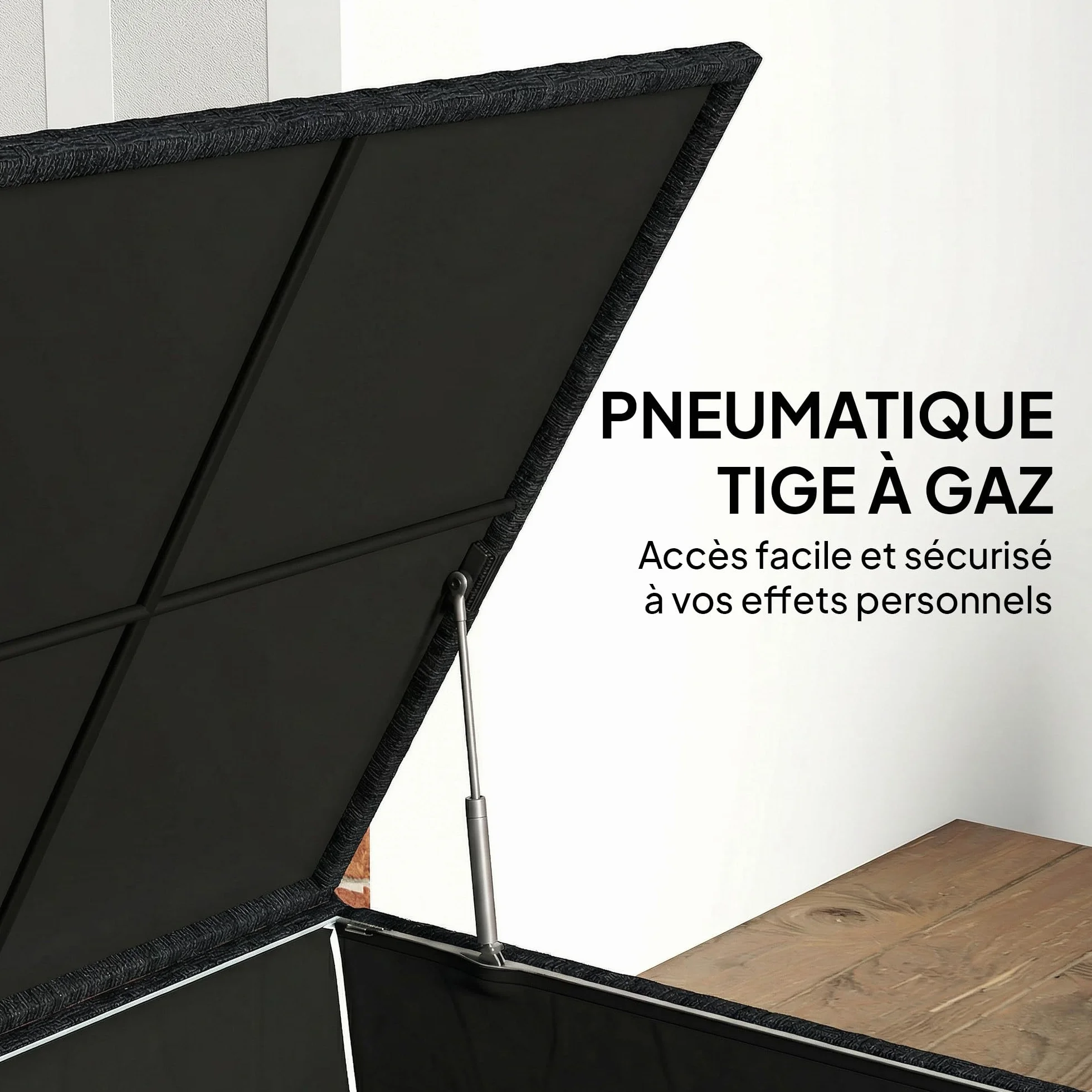 Outsunny Coffre de Jardin en Résine Tressée 253 L Imperméable, Rangement Extérieur 72 x 72 x 70 cm Noir