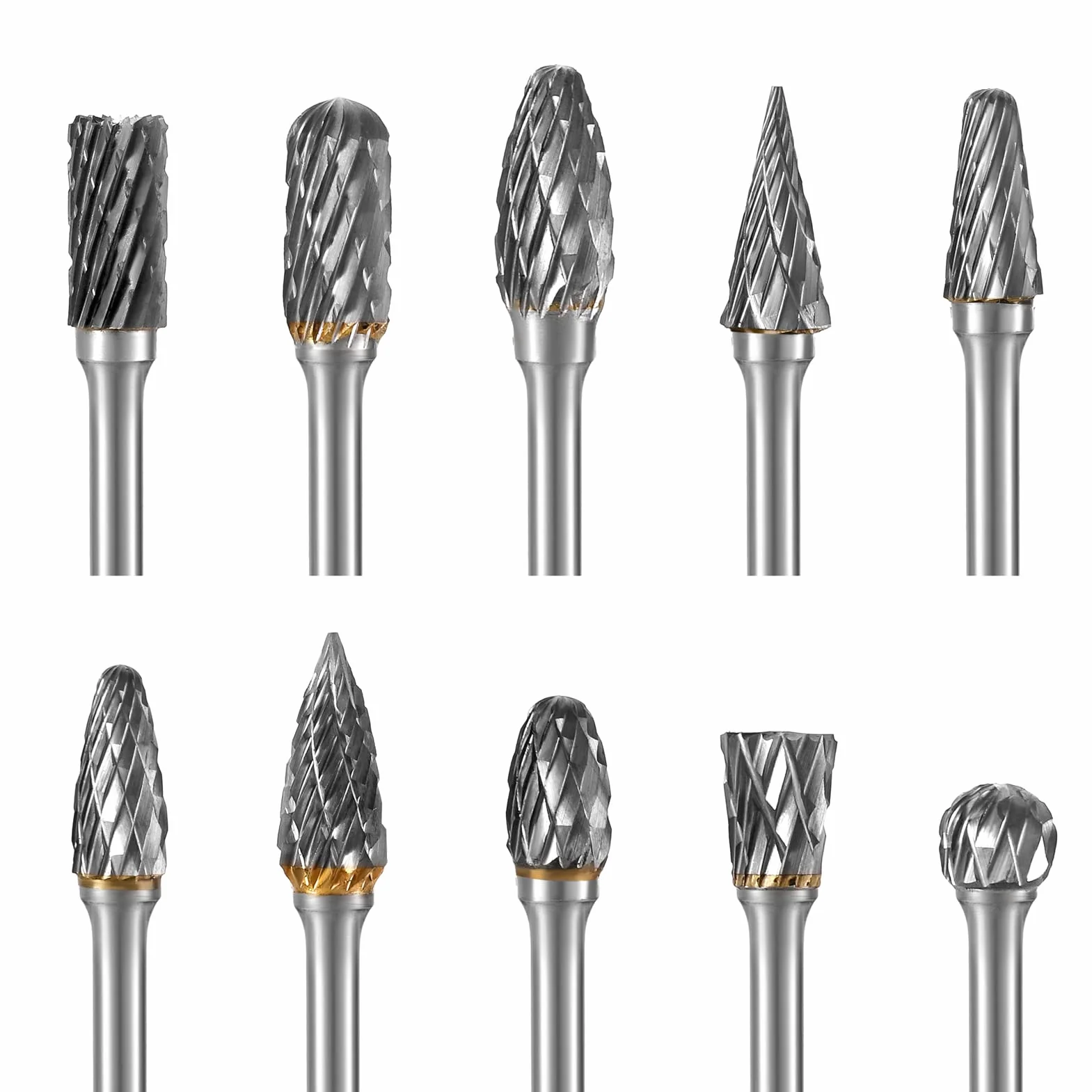 HPMAISON Lot de 10 Fraises Rotatives, Avec Tige de 3 mm et Longueur de Tête de 6 mm pour le Bricolage, le Travail du Bois, la Gravure, la Sculpture du Métal, le Perçage, le Polissage