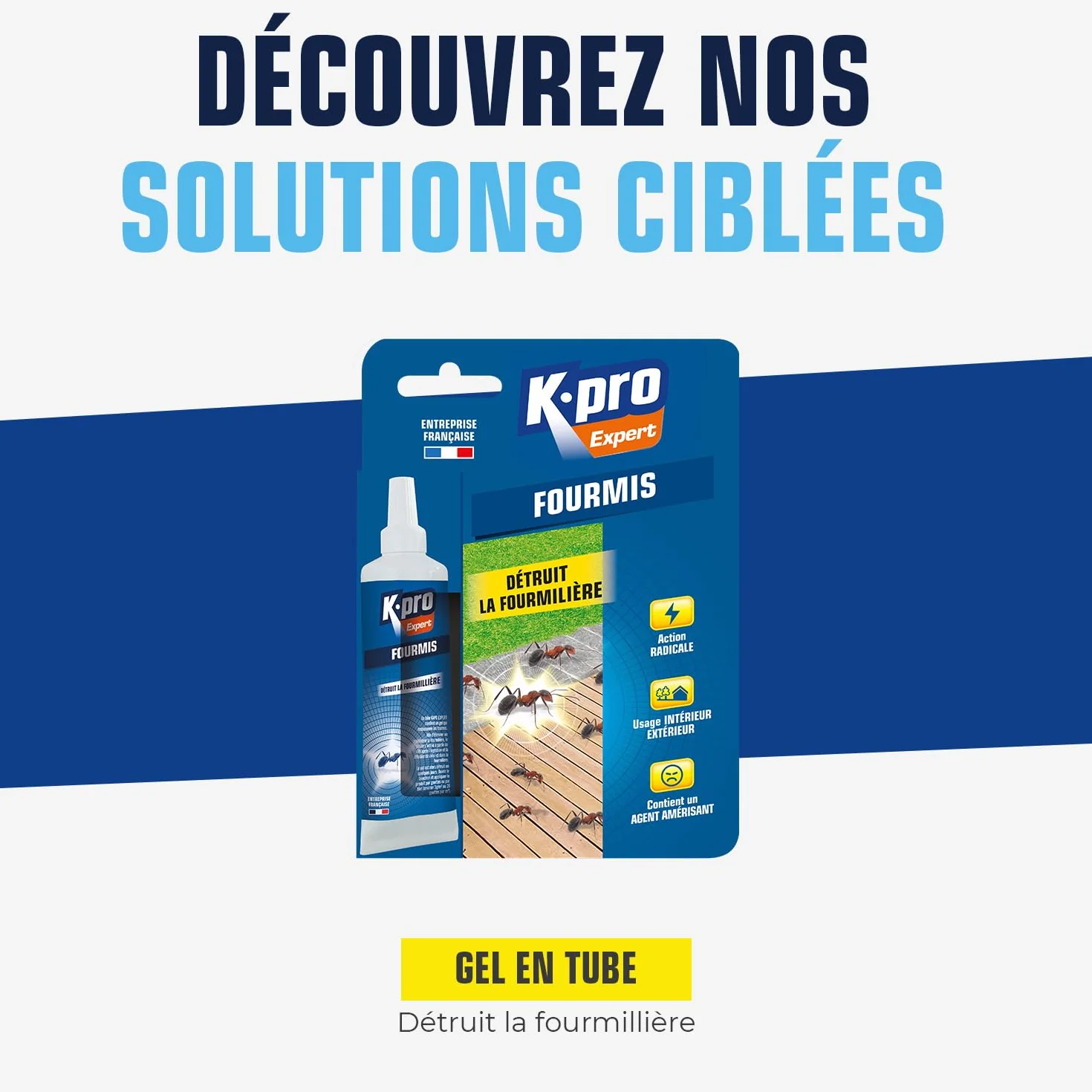 Gel Anti Fourmis K.PRO 15g Élimine Nid Action Radicale Intérieur Extérieur