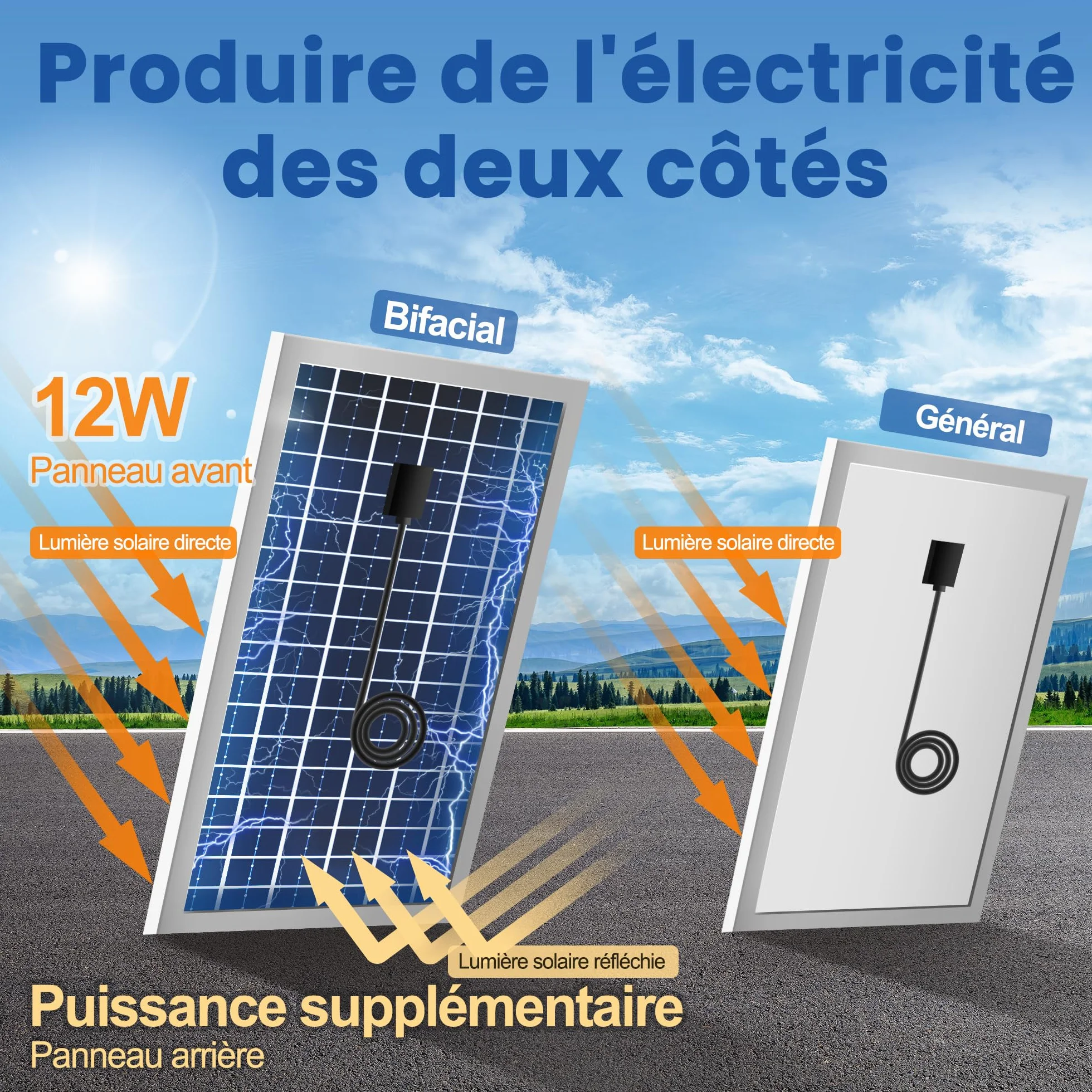 Ventilateur solaire 100mm avec panneau solaire batterie cable 4,5m pour serre jardin