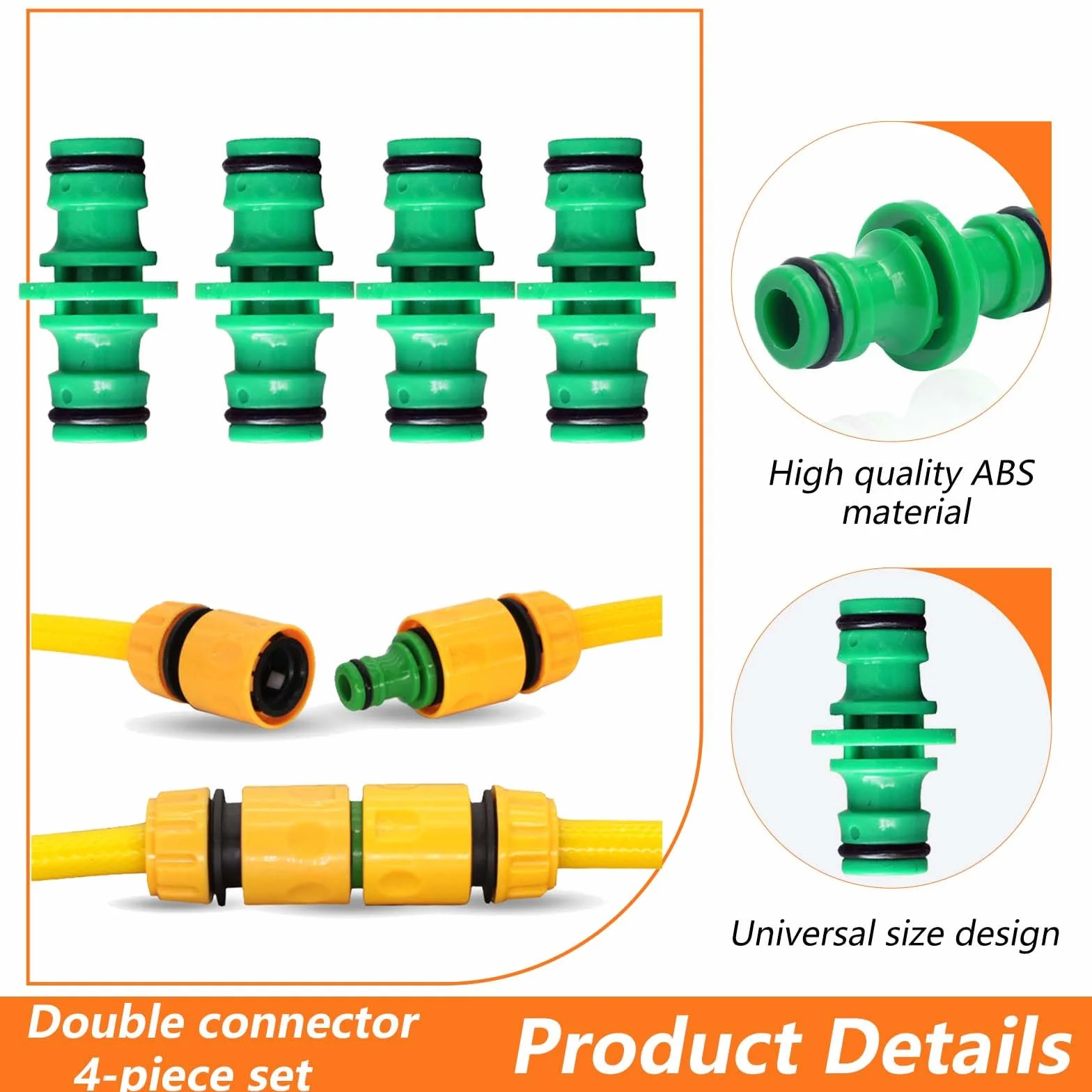 Raccord Tuyau d'Arrosage 19mm 25mm 1/2in 3/4in Connecteur Rapide Bidirectionnel Plastique