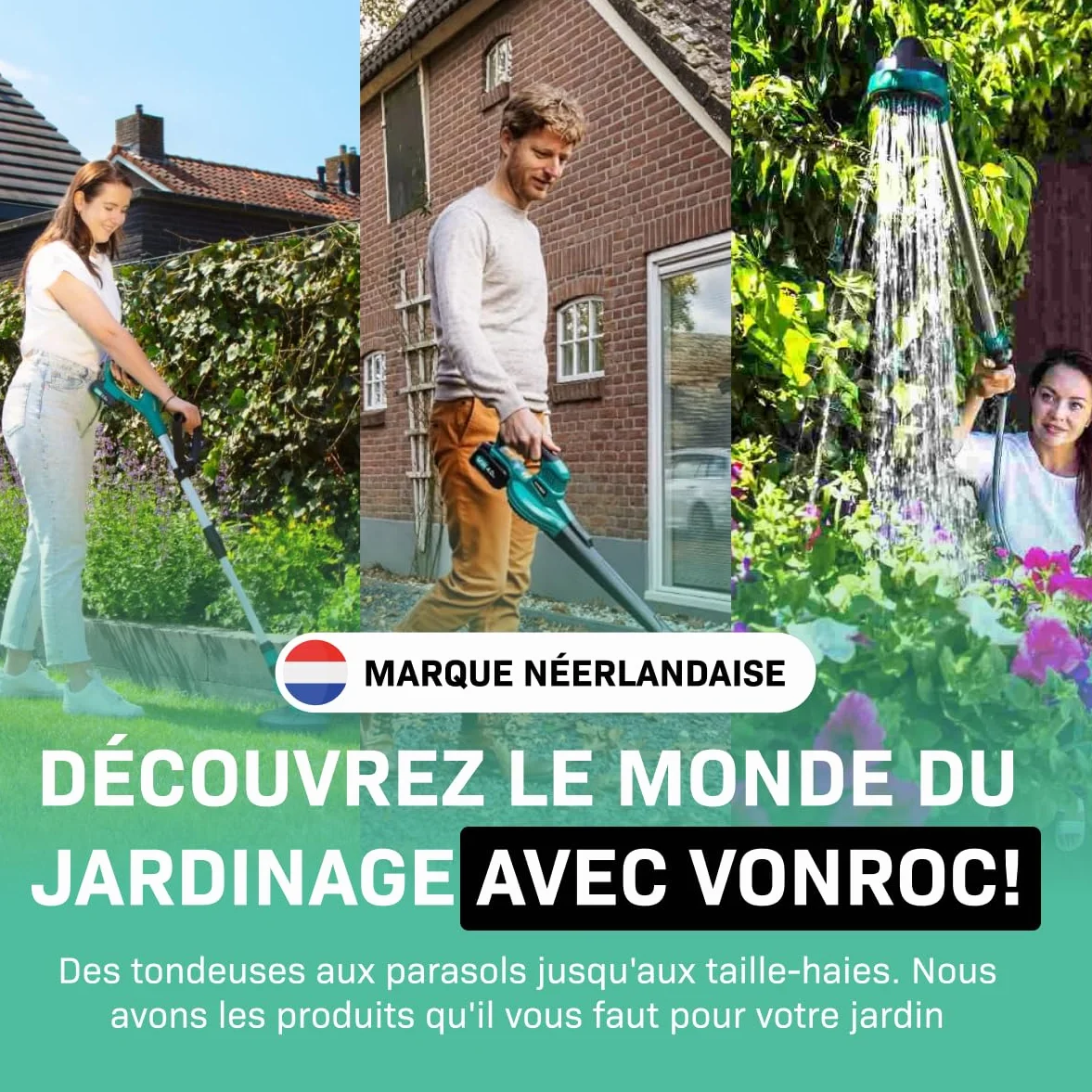 VONROC Souffleur de Feuilles 3-en-1 3300W Aspirateur Souffleur 270km/h 40L