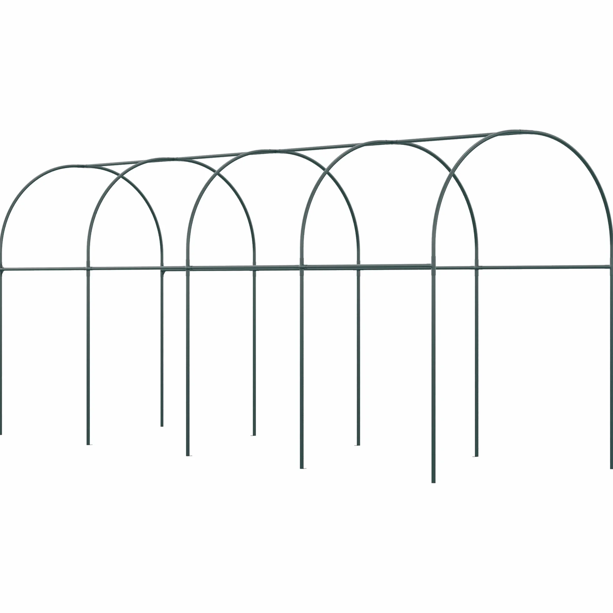 Outsunny Serre de Jardin Acier 400x120x170 cm Transparent pour Légumes