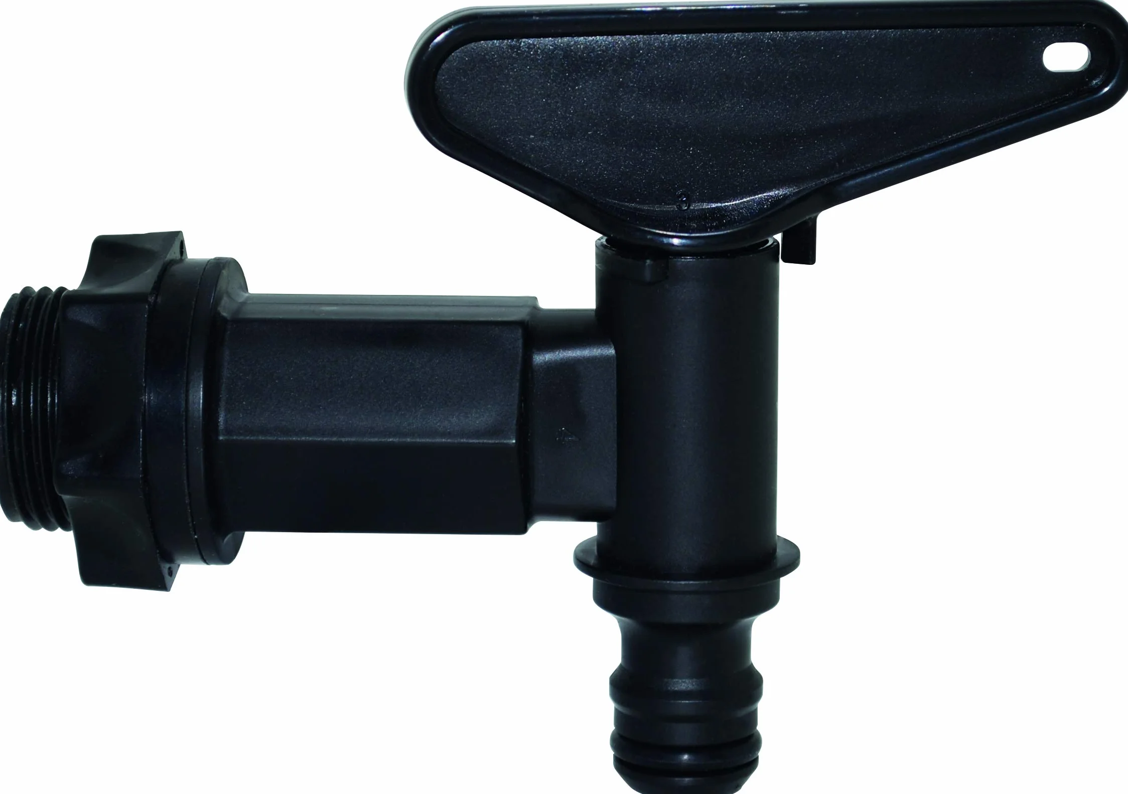 Robinet de cuve plastique PEHD 1/4 tour Nez automatique universel Noir