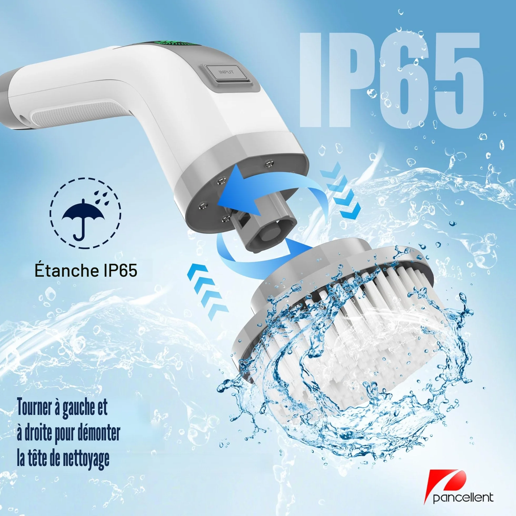Brosse de Nettoyage électrique rotative, Mise à Niveau 2025 7 en 1, Nettoyage Puissant à 360 TR/Min, Brosse de Salle de Bain à Double Vitesse de 1,5 h avec Bras d'extension pour Cuisine, Voiture