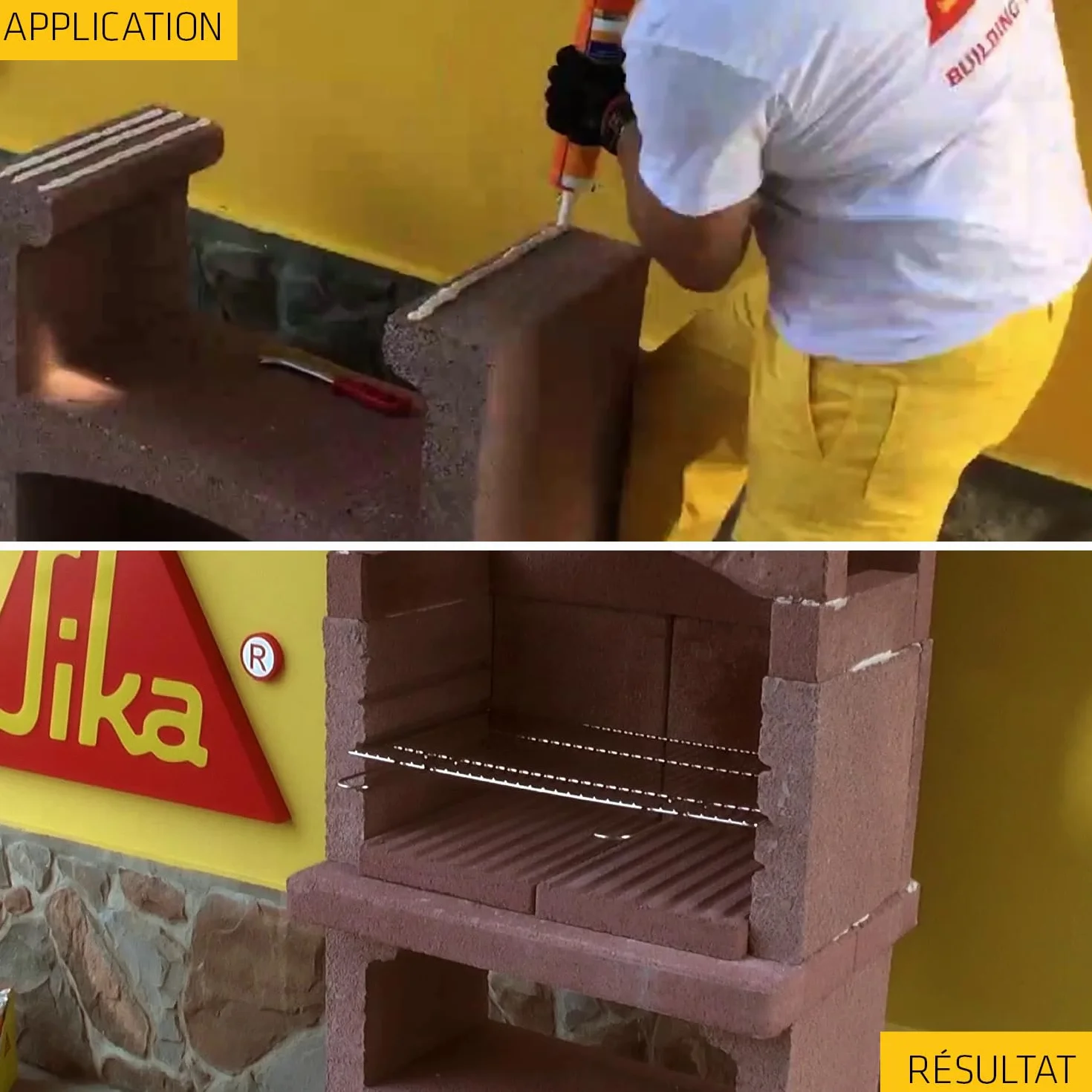 SIKA - Colle spéciale assemblage de petits barbecues en pierre - SikaColle BBQ Beige Clair - Extérieur - Bonne résistance à l'humidité et à la chaleur - Sans solvant - 500g