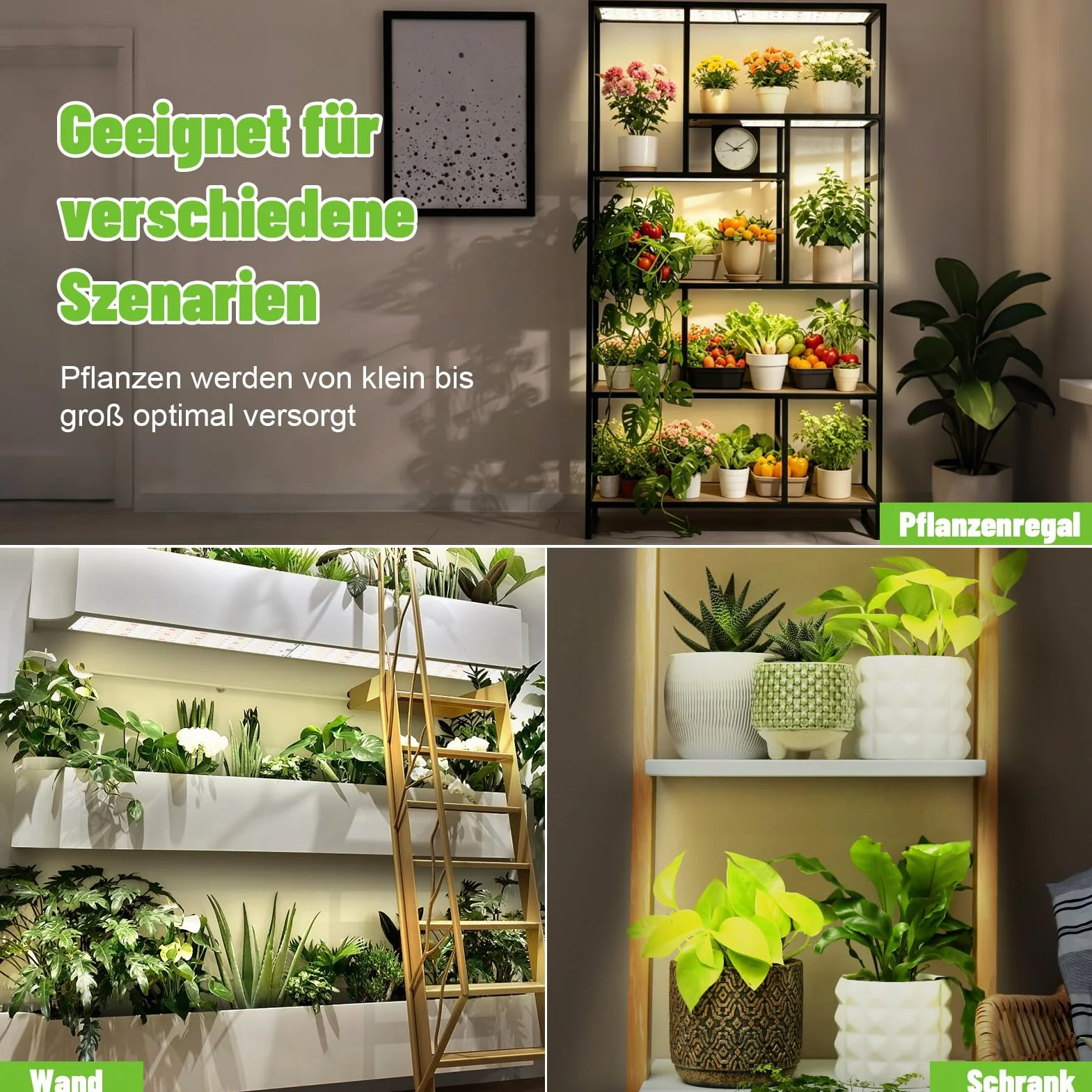 Lampe Horticole LED 540 LEDs Spectre Complet 4 Pack avec Minuterie 3/9/12h 10 Types de Luminosité