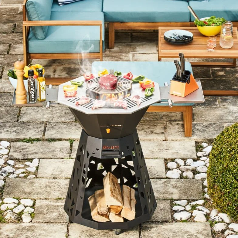 BRASERO Plancha Barbecue Brasero à bois Surface cuisson 3126 cm2 Grille centrale 796 cm2