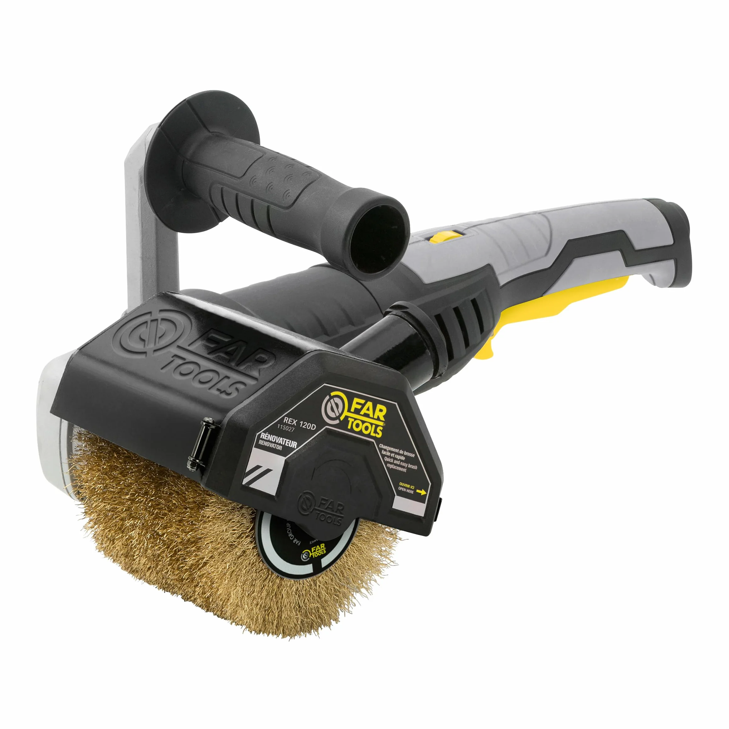 Fartools REX120D Rénovateur extérieur 1300W, Brosse laiton 120X100MM, Noir