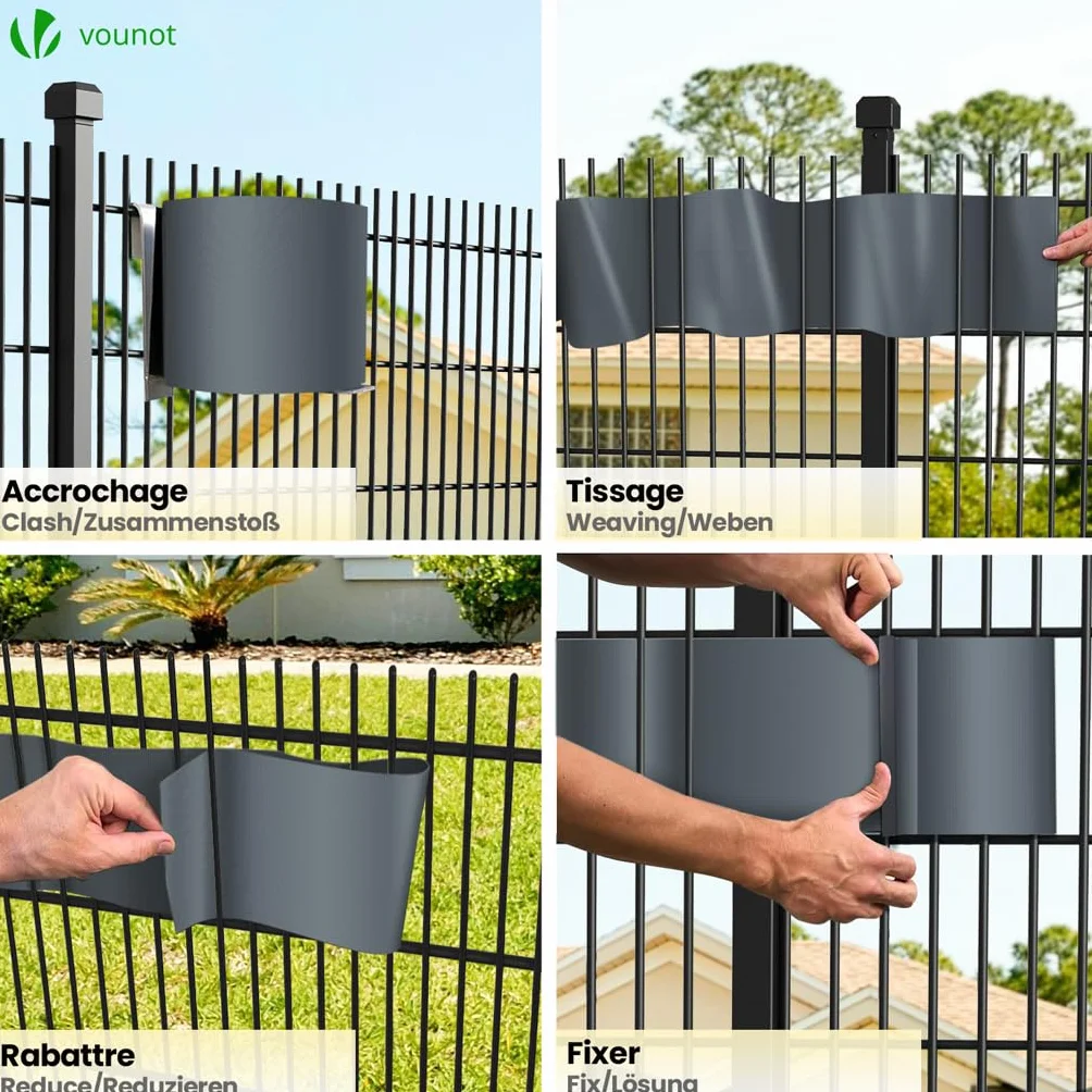 Brise Vue Occultant Clôture PVC 450 g/m² 19 cm x 70 m Anthracite