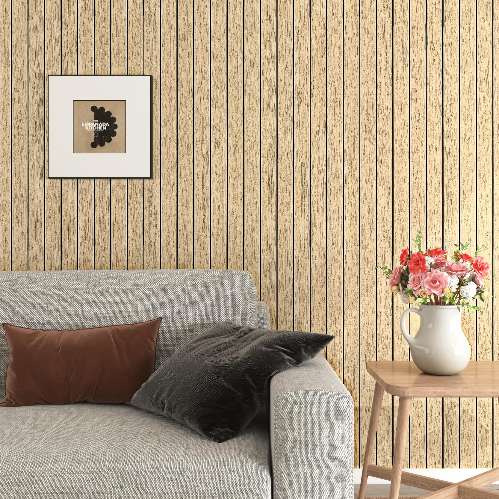Livelynine Épaissir Papier Peint Adhesif Mural Bois Naturel 3D Panneau Mural decoratif Bois Tasseau Marron 30CMx5M Panneaux Muraux Adhesif Chambre Chene Brun Revetement Murals Autocollant Bureau