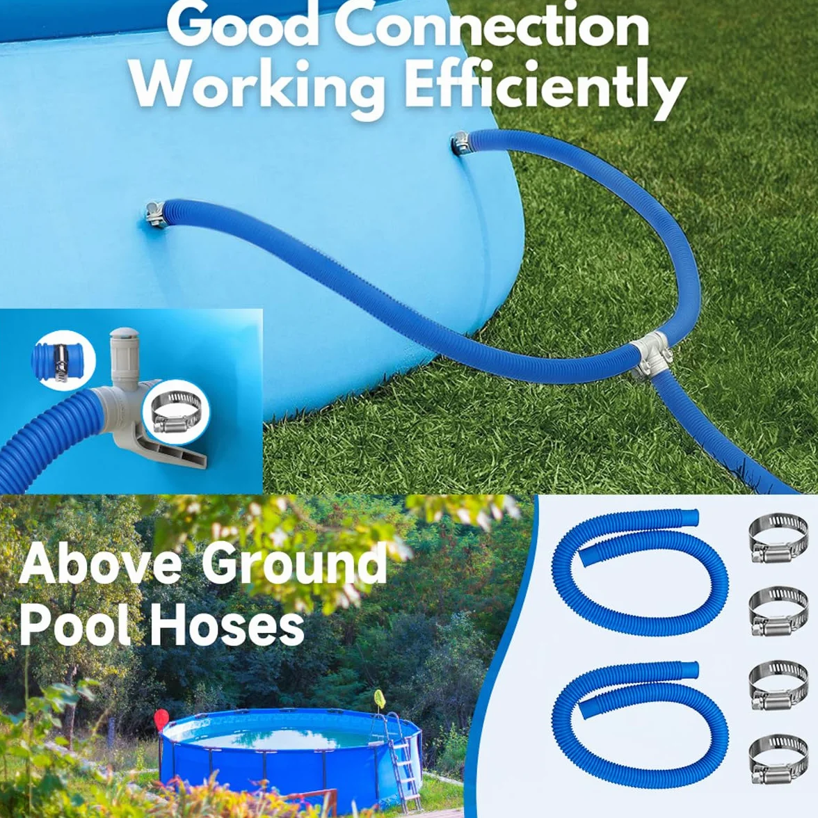 Tuyau Piscine 32mm 1.5m pour Pompe de Piscine Intex 330 530 1000 GPH