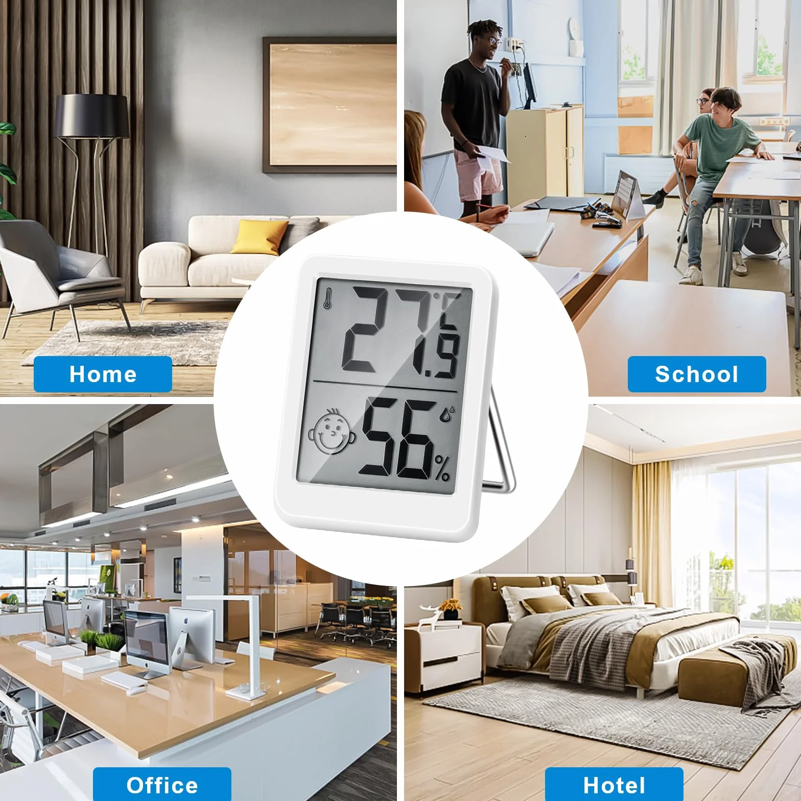 HORJOR Thermomètre numérique Haute Précision Intérieur Hygromètre Grand Écran