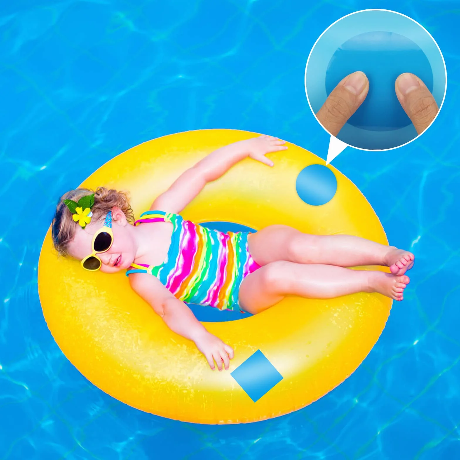 KATELUO 40pcs Patchs de Réparation Auto-Adhésifs en PVC, Kit Reparation Piscine Bleu