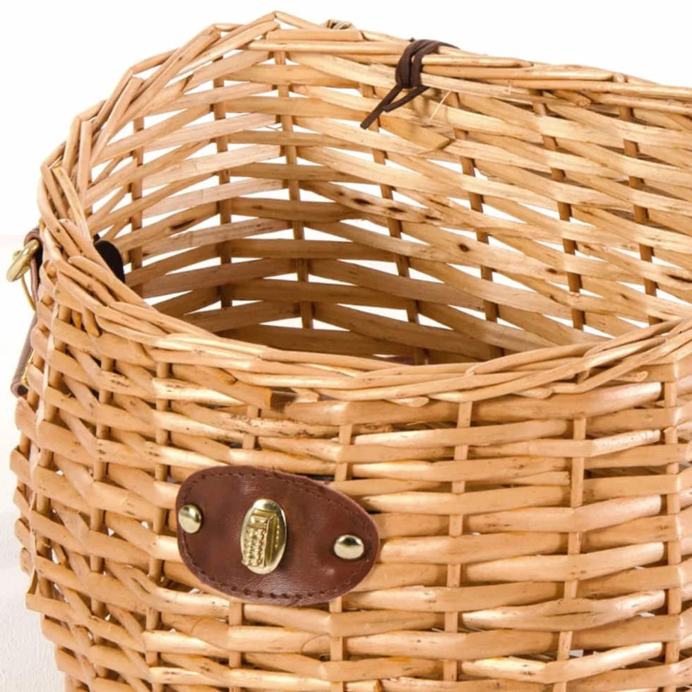Verdelook Panier portafunghi en Osier avec Couvercle et bandoulière 30 x 20 cm H 24 cm
