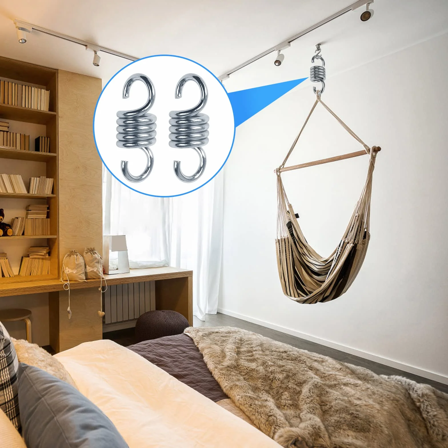 HOMPER Crochets de Suspension 317,5 kg Ressort de Hamac pour Chaise Balançoire