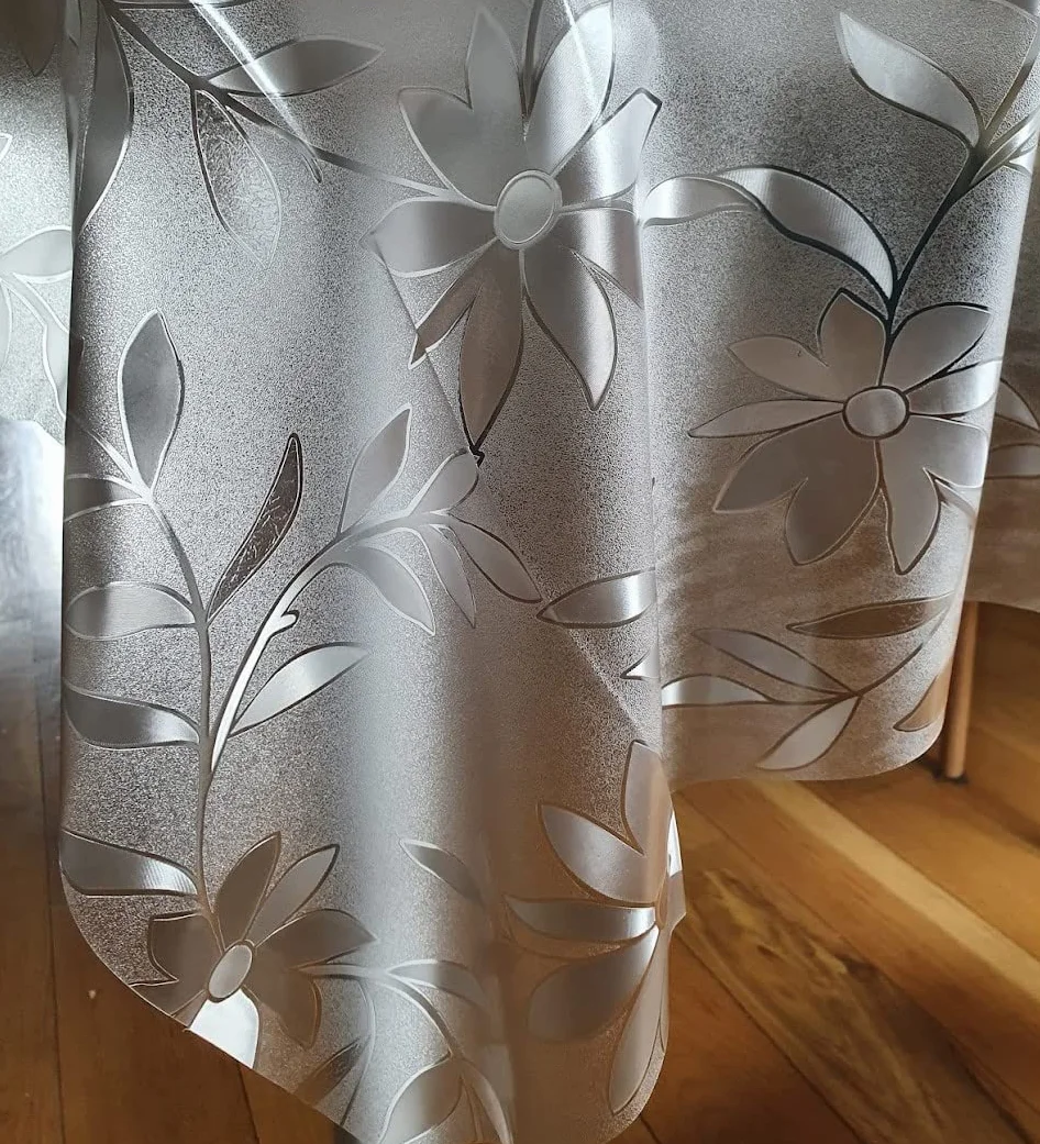 Nappe rectangulaire Toile cirée PVC Transparente 140 x 180 cm Facile à Nettoyer