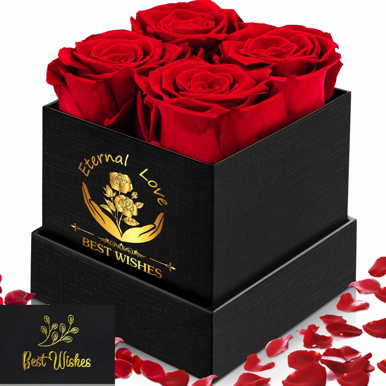 Rose Éternelle dans une Boîte Cadeau Personnalisé pour Femme Maman Anniversaire Saint Valentin