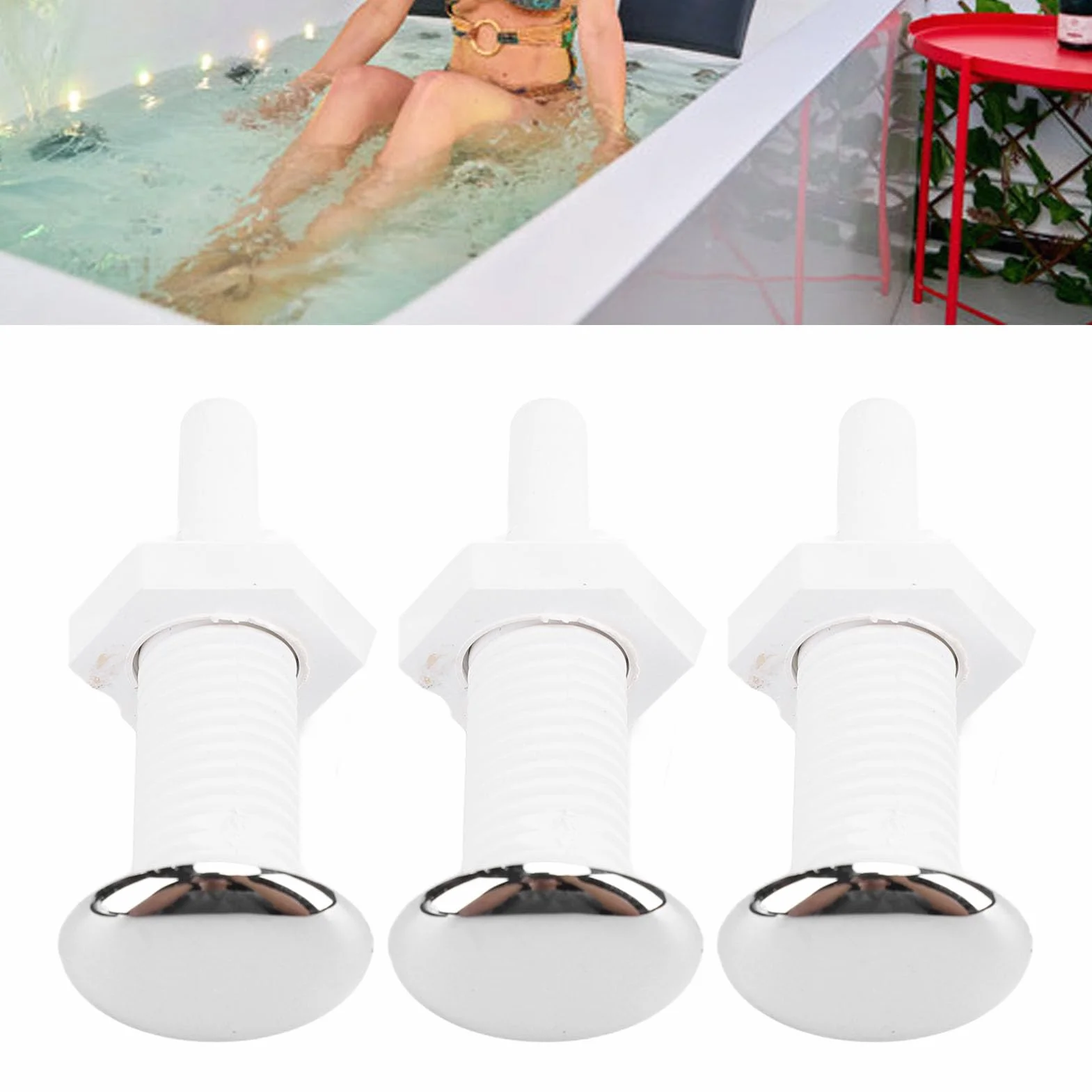 Lot de 3 buses d'air PVC 30 mm droites pour piscines