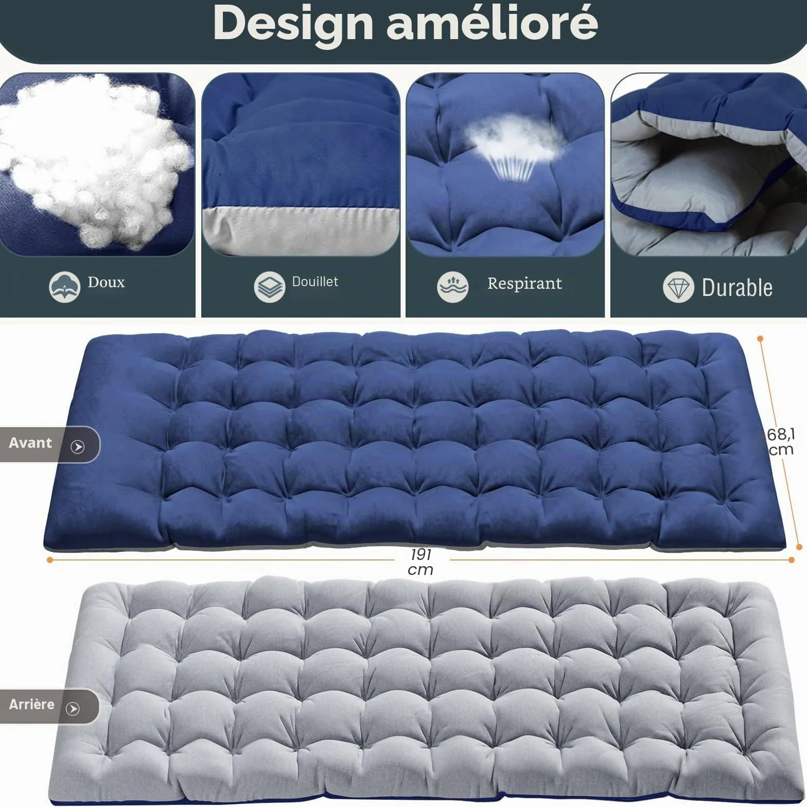 MOPHOTO Chaise Longue Pliante 5 Positions Portable Extérieur Piscine Plage Patio