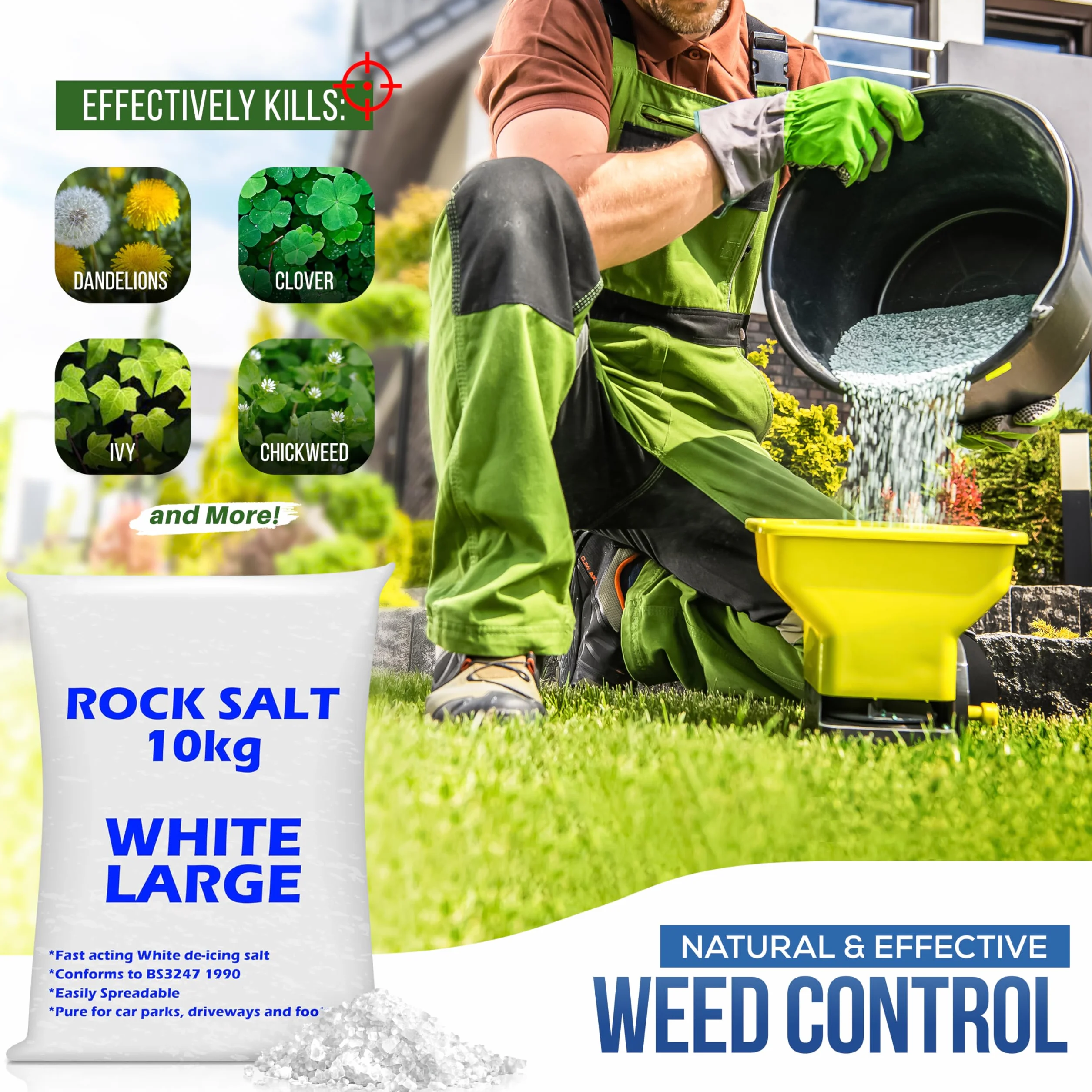 Sac de 10 kg de sel gemme dégivrage sel blanc pour neige et glace