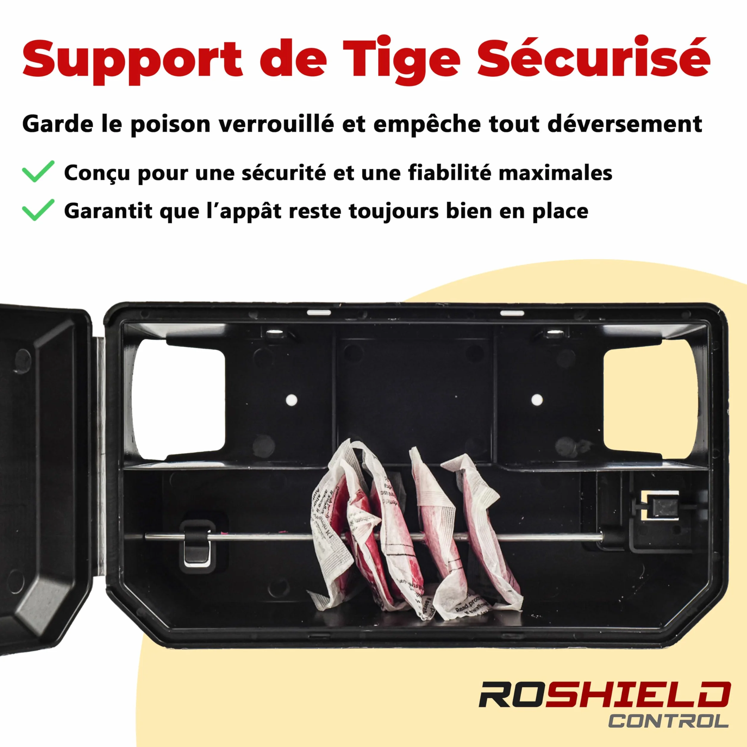 Roshield Lot de 4 Stations d’Appât Inviolables pour Rats et Souris Intérieur Extérieur