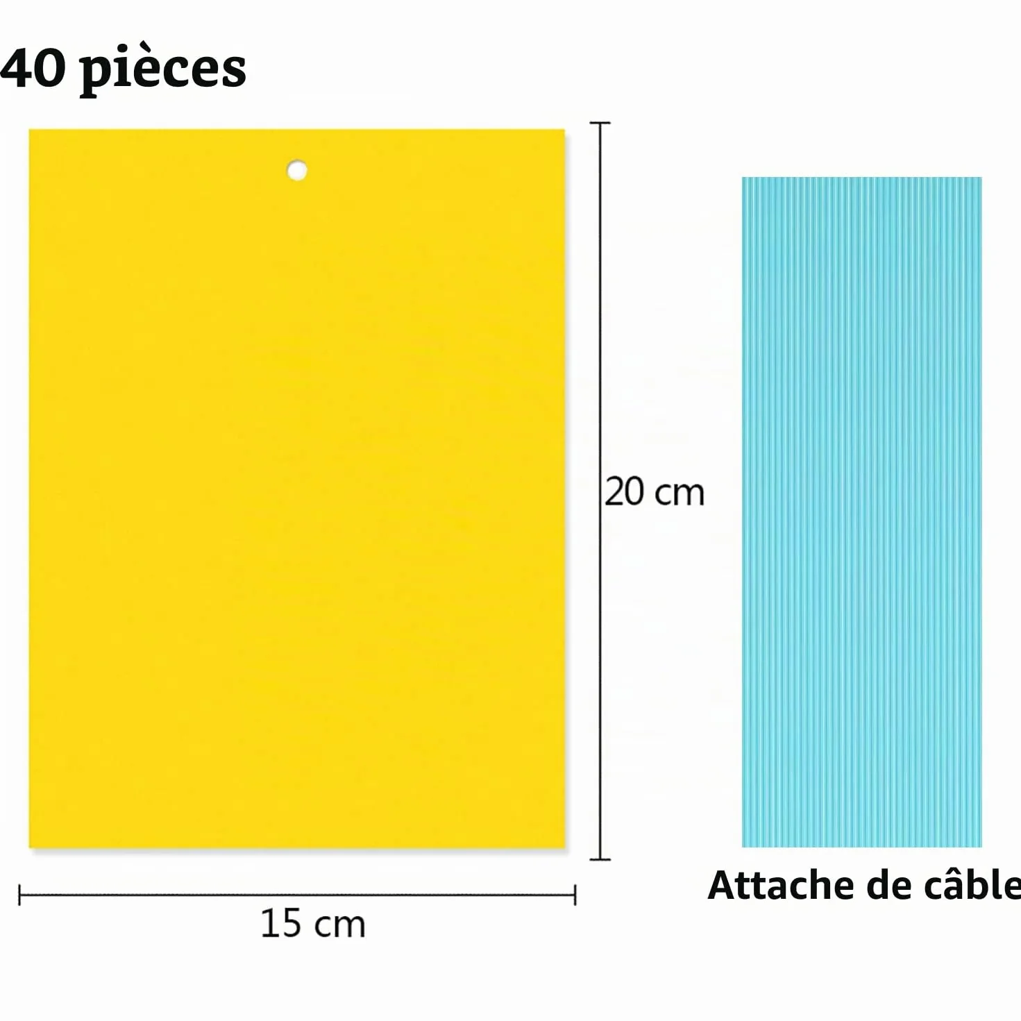 Pièges à Insectes Double Face Jaune 40 Pièces Papier Anti-Mouches