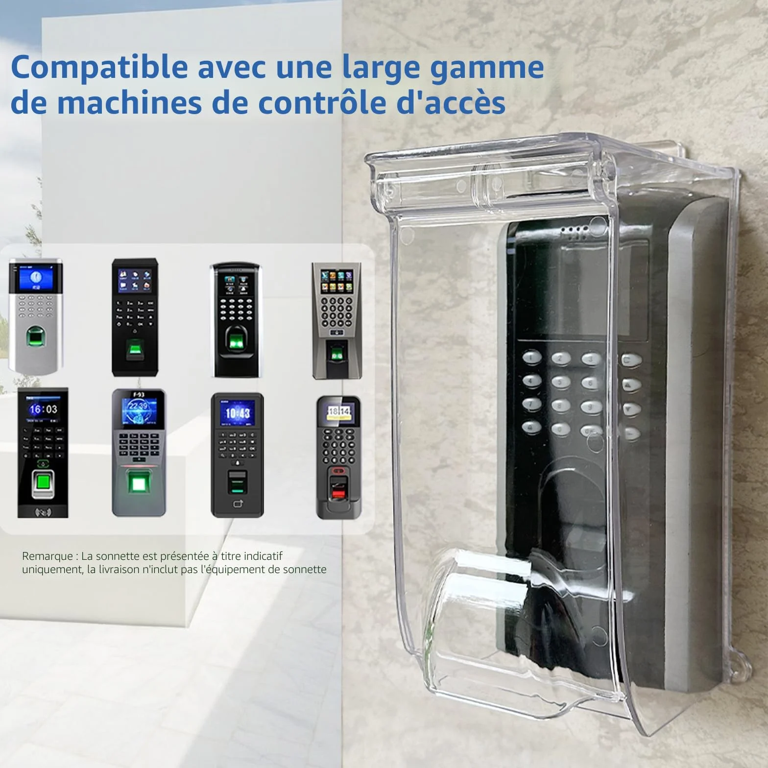 Couvercle à rabat transparent pour sonnette de porte, protection contre la pluie, compatible Ring