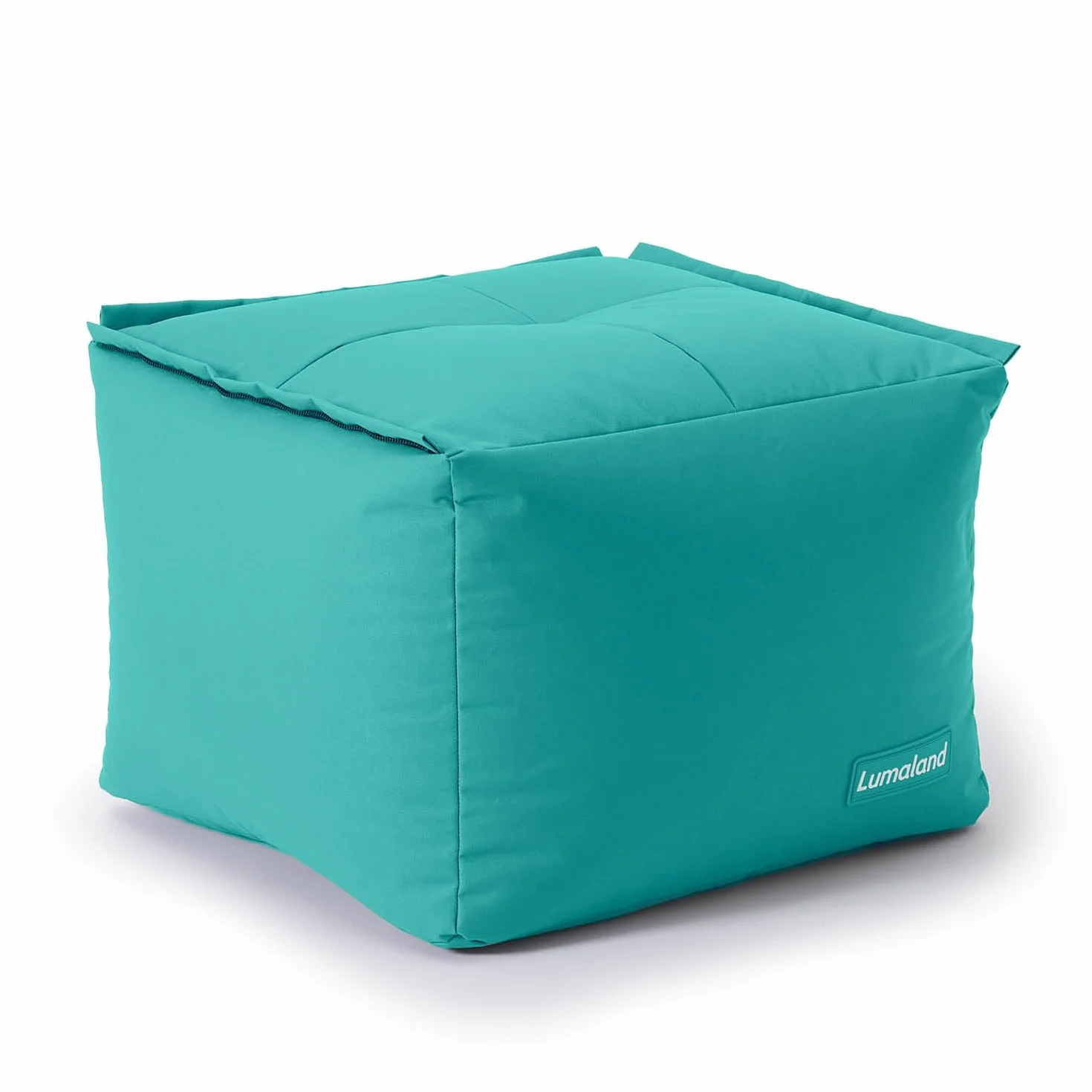 Lumaland Pouf-Sac modulaire imperméable 54x54x54 cm Turquoise