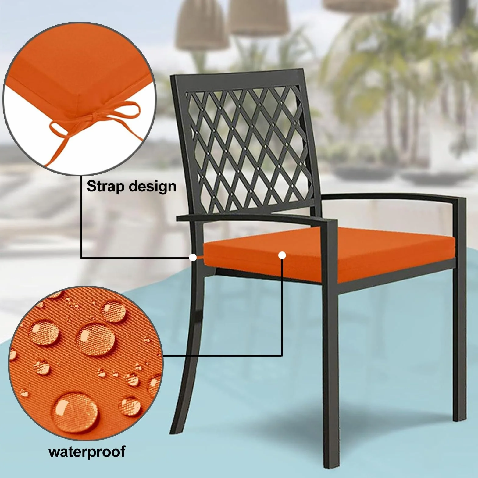 uyeoco Housse de Coussin Exterieur 60x60/45x45/50x50cm Impermeable Jardin Canapés