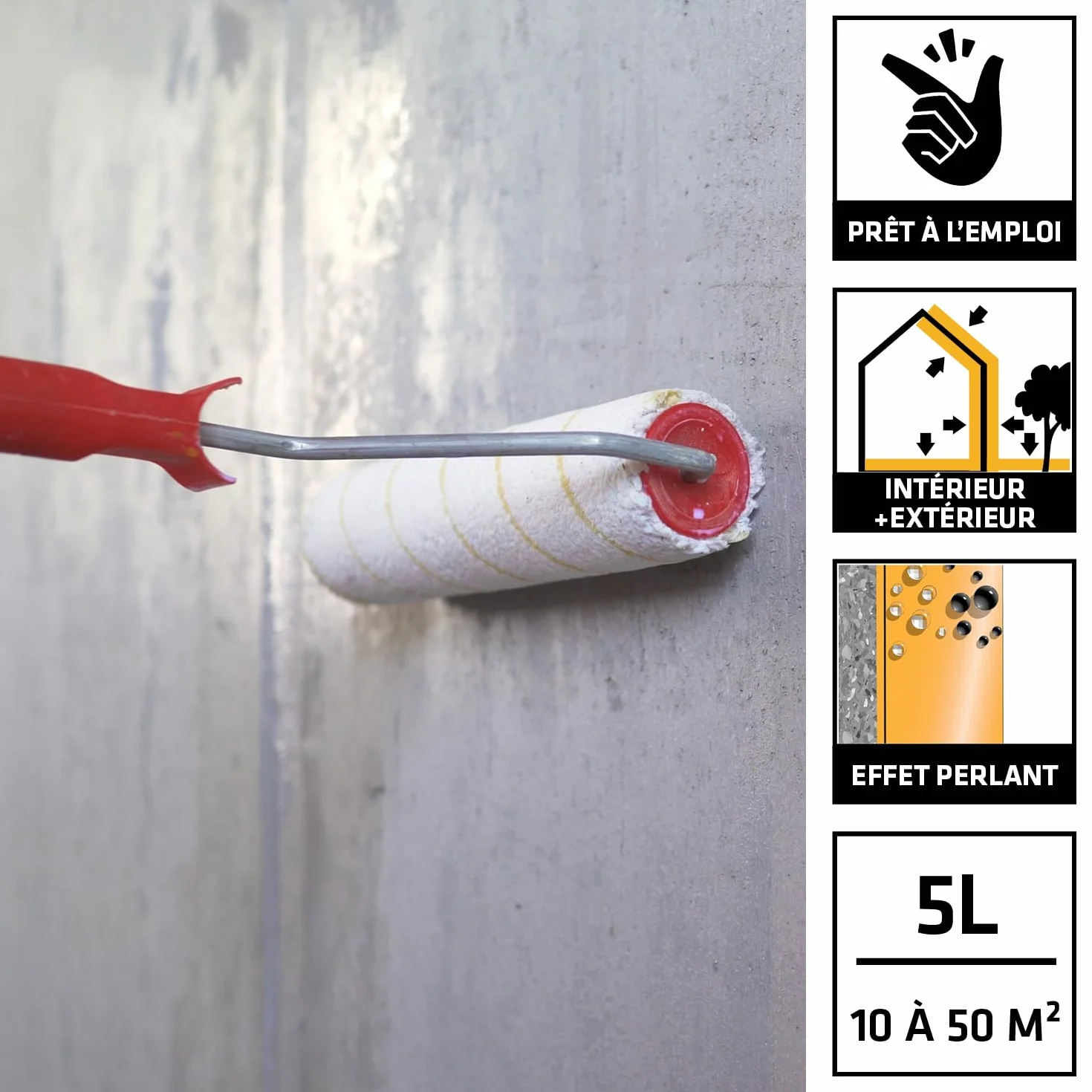 SIKA - Protection hydrofuge façade/mur/toiture et sol - Sikagard 240 Protecteur Tout en 1 - Intérieur et Extérieur - Prêt à l'emploi - Réduit significativement tâches et encrassement des matériaux- 5L