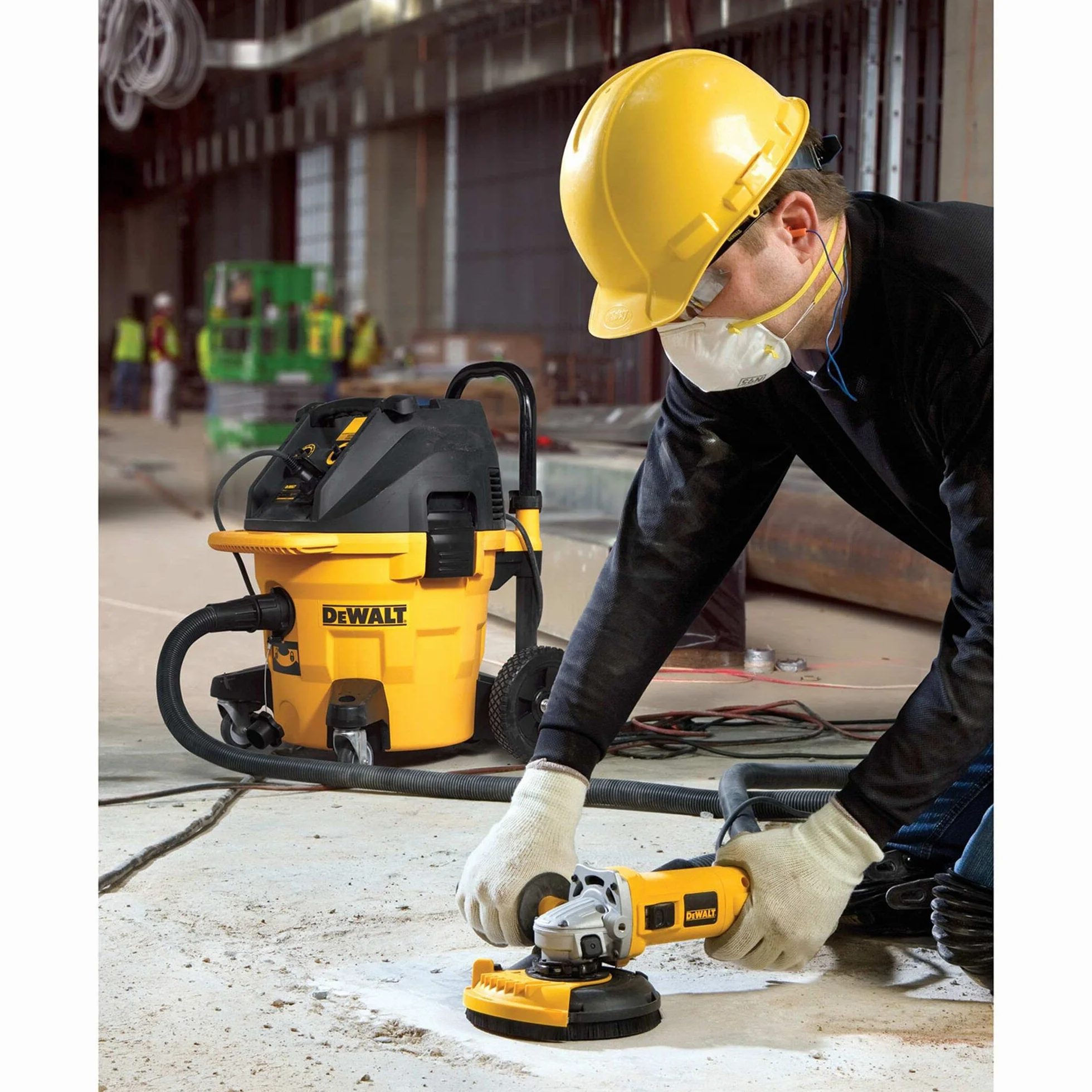 DEWALT DWE46150-XJ Carter de Polissage avec Aspiration - Pour Meuleuse DEWALT 115-125 mm - Fixation Sans Outil - Compatible avec Système AIRLOCK, Black