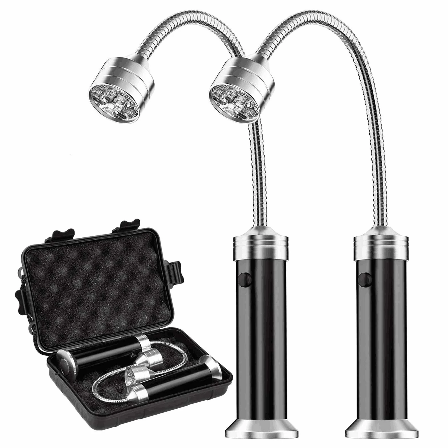 Lampe pour Barbecue LED Lot de 2 avec Base Magnétique Rotation 360° Flexible Réglable