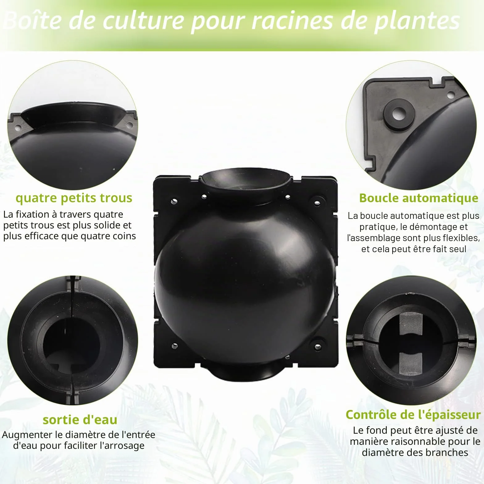 Boule de Marcottage 10 Pièces avec Attaches Fil Nylon 50 et Bouteille 250 ML, Outil de Greffage pour Plantes