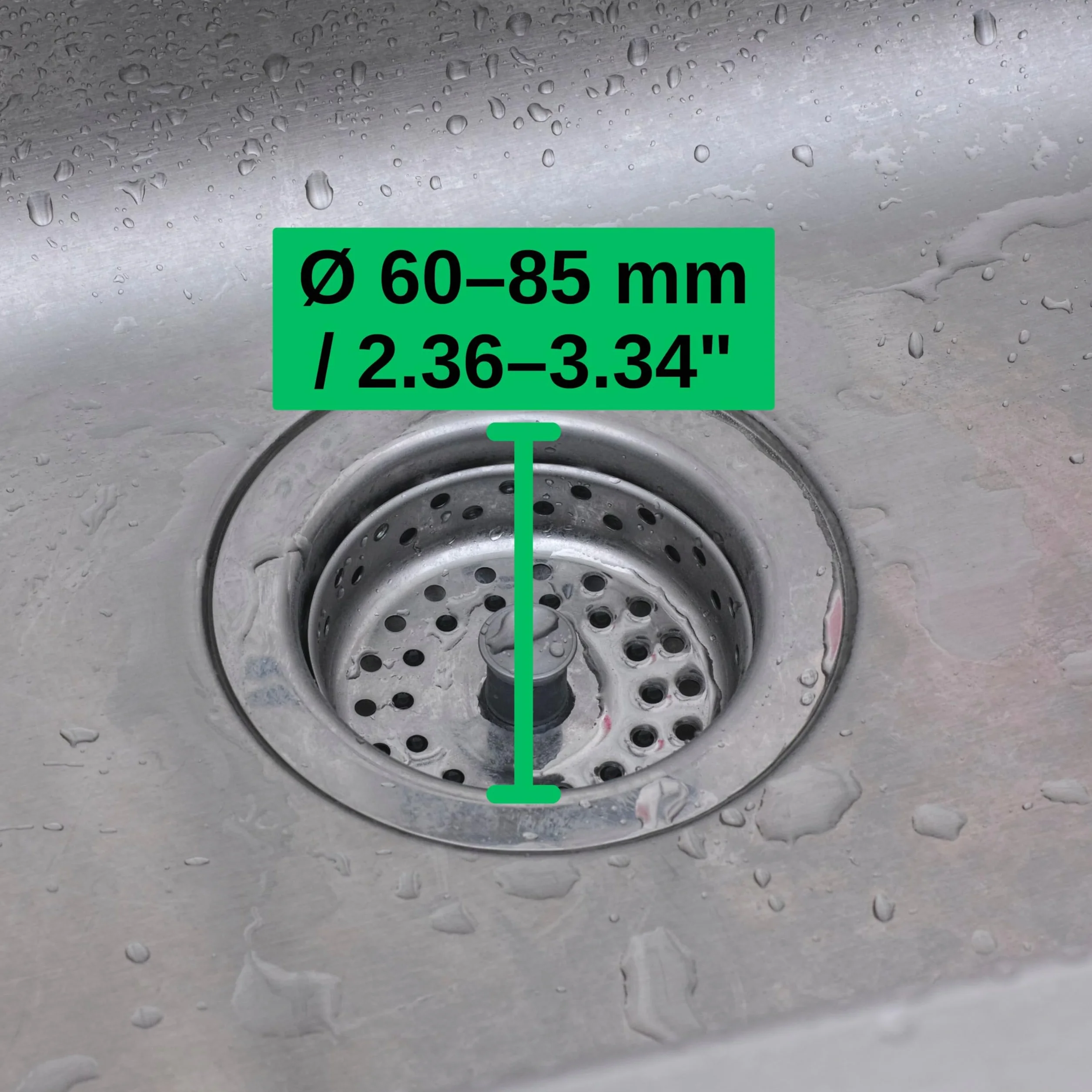 Crépine de vidange, Jeu de 3, Ø 90 mm, Convient aux drains de Ø intérieur 57 mm, dépasse de 20 mm de Profondeur dans Le Bec, crépine d'évier avec Ajustement optimisé, idéale pour Evier, Baignoire