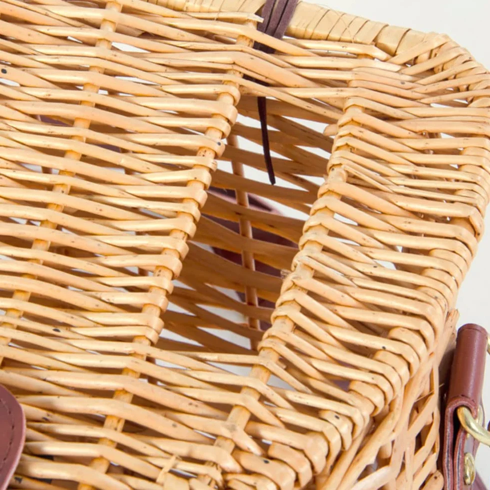 Verdelook Panier portafunghi en Osier avec Couvercle et bandoulière 30 x 20 cm H 24 cm