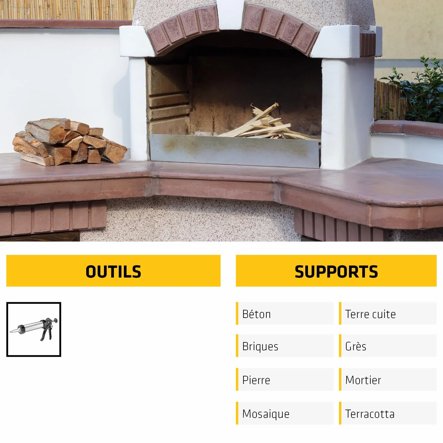 SIKA - Colle spéciale assemblage de petits barbecues en pierre - SikaColle BBQ Beige Clair - Extérieur - Bonne résistance à l'humidité et à la chaleur - Sans solvant - 500g
