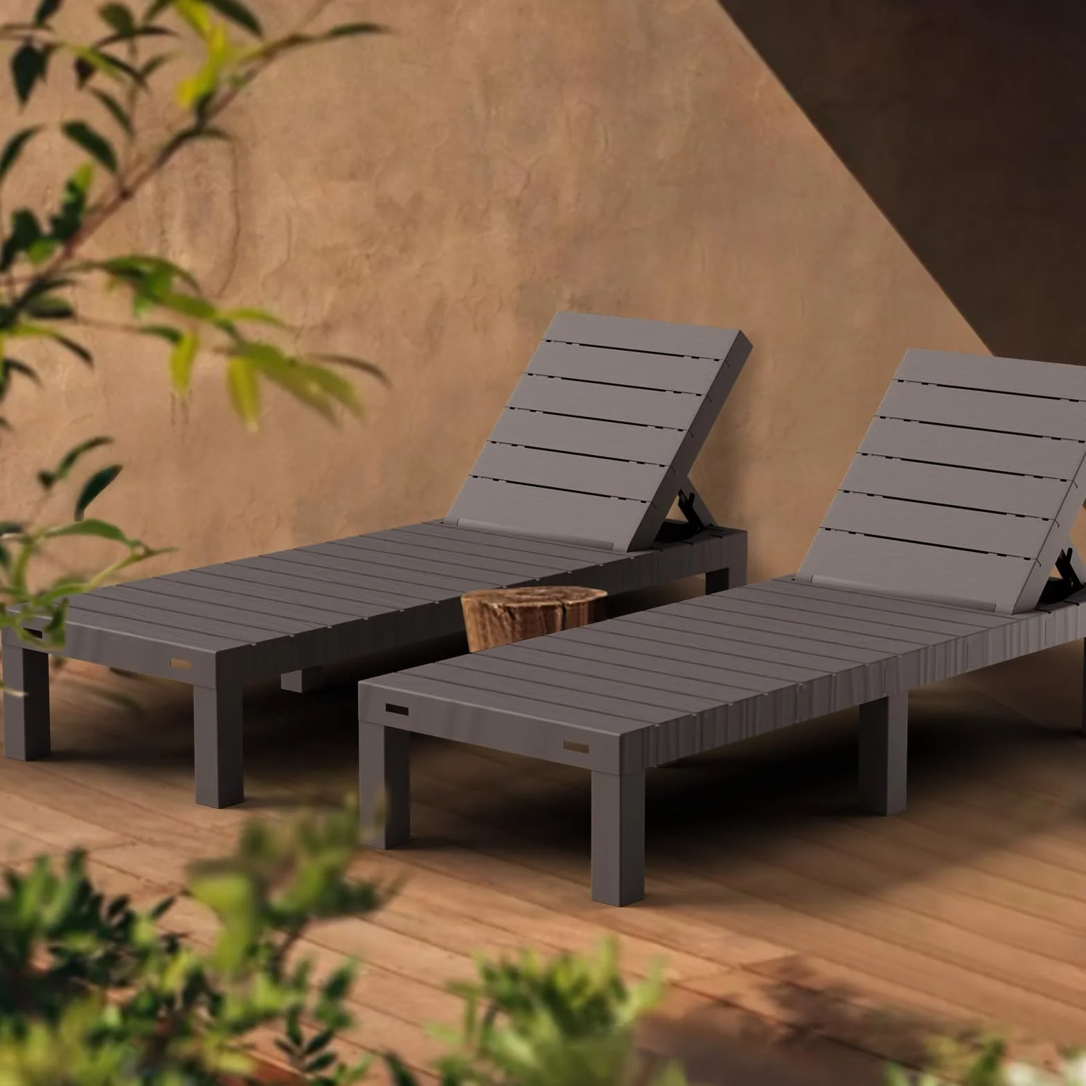 Luxirest Lot de 2 Chaise Longue Jardin avec Coussin Dossier réglable