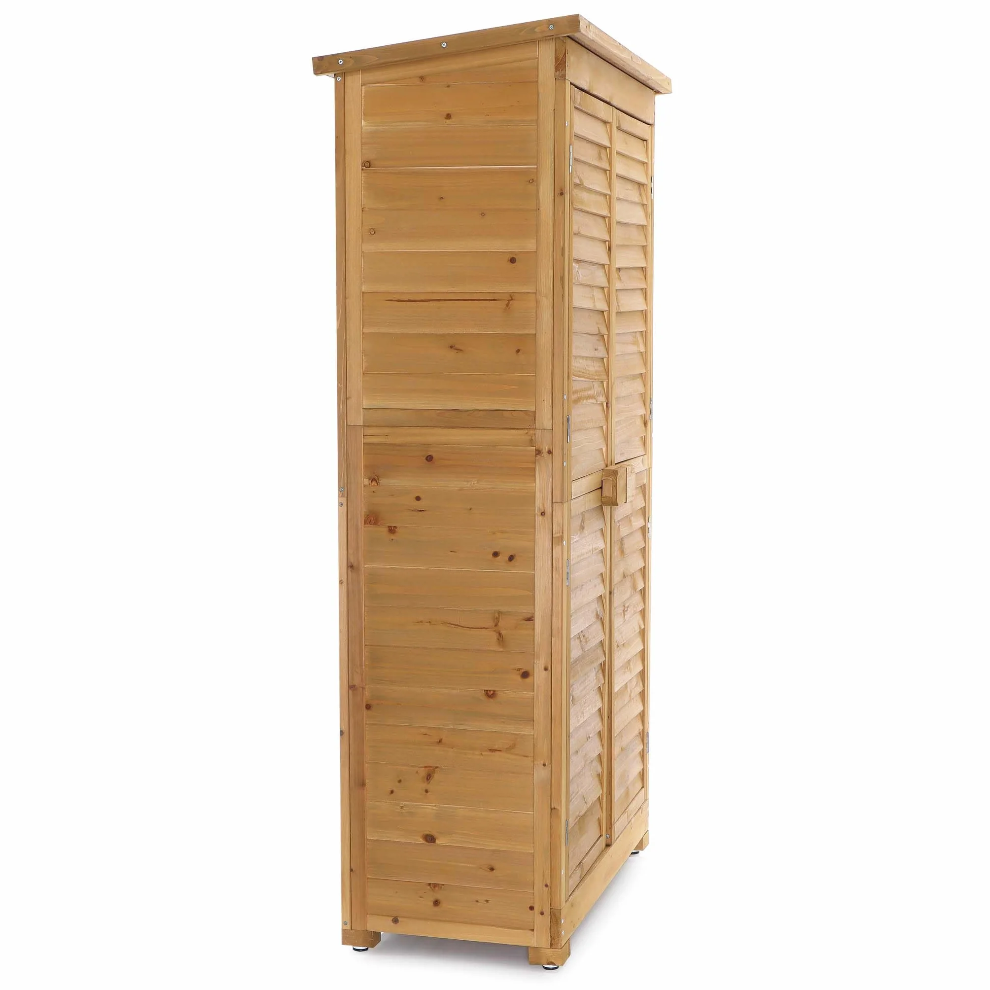 Armoire de Jardin 870x465x1600 mm Bois d'épicéa Toit bitumé Rangement Outils Wiltec