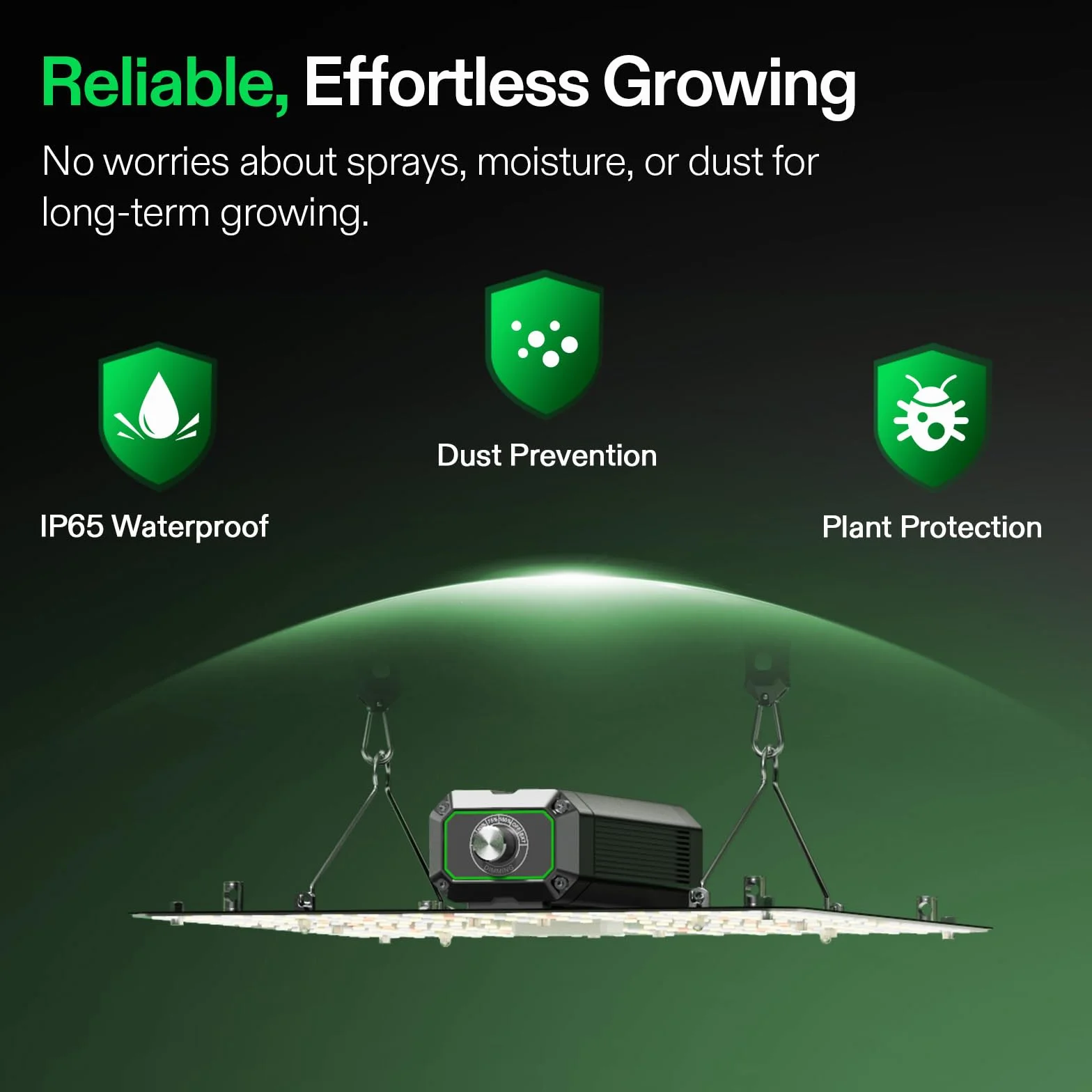 VIVOSUN Lampe de culture LED 100W, Spectre Complet, PPFD Élevé pour Plantes Semis