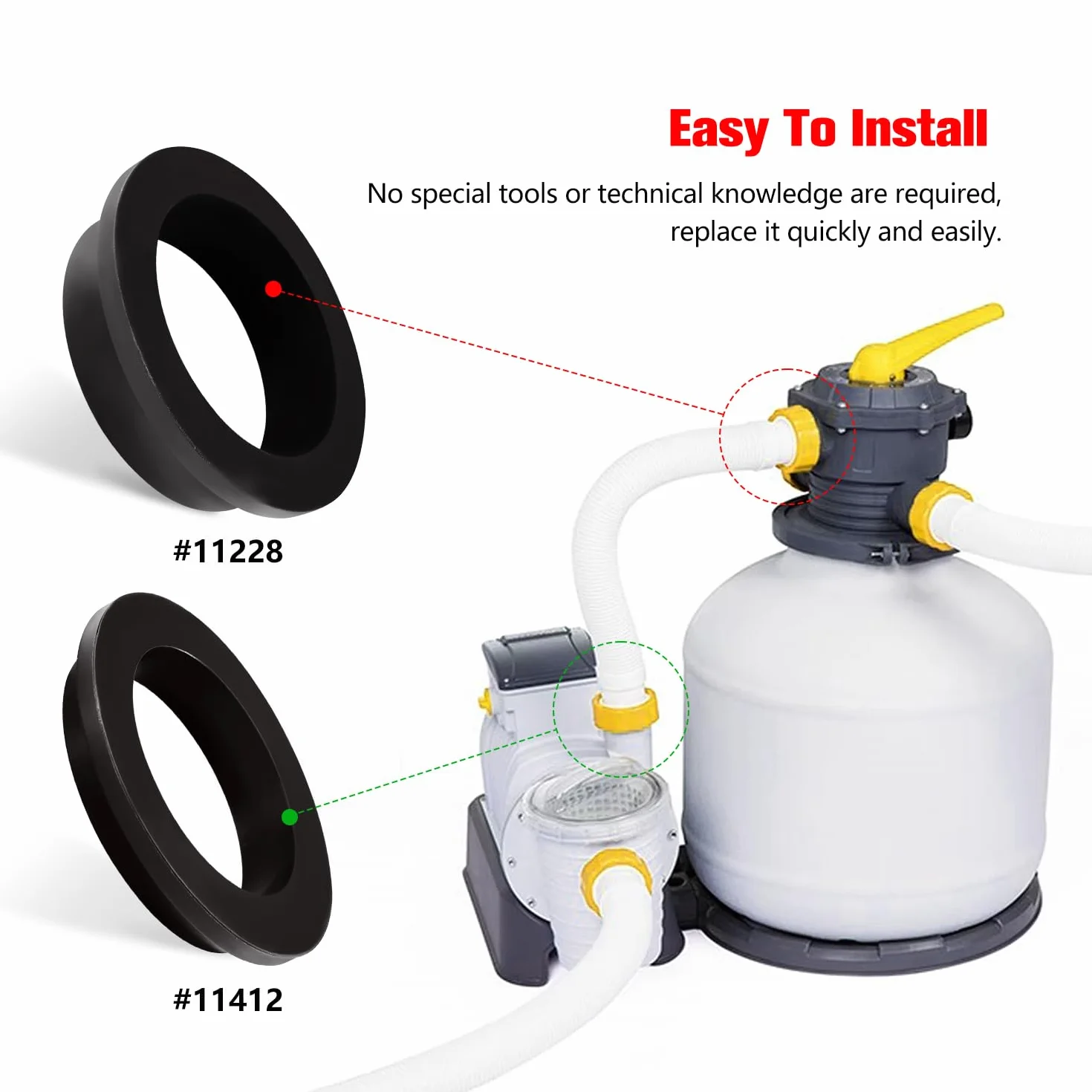 YIXISI 4 Pièces Joints Toriques en Forme de L pour Pompe de Piscine Compatible avec Intex 26323CA 26323EH